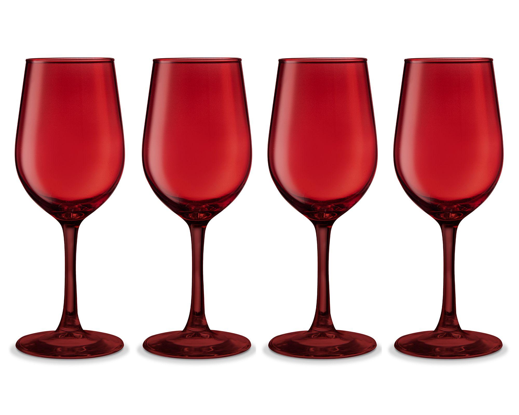 Copa Full Rojo Vidrio 16x16x20.5 cm 4 Piezas 320 cc-0