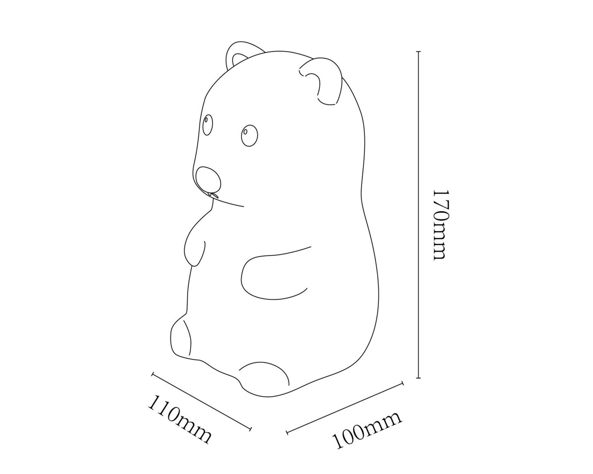 Lámpara infantil LED USB Sitting bear luz cálida-3