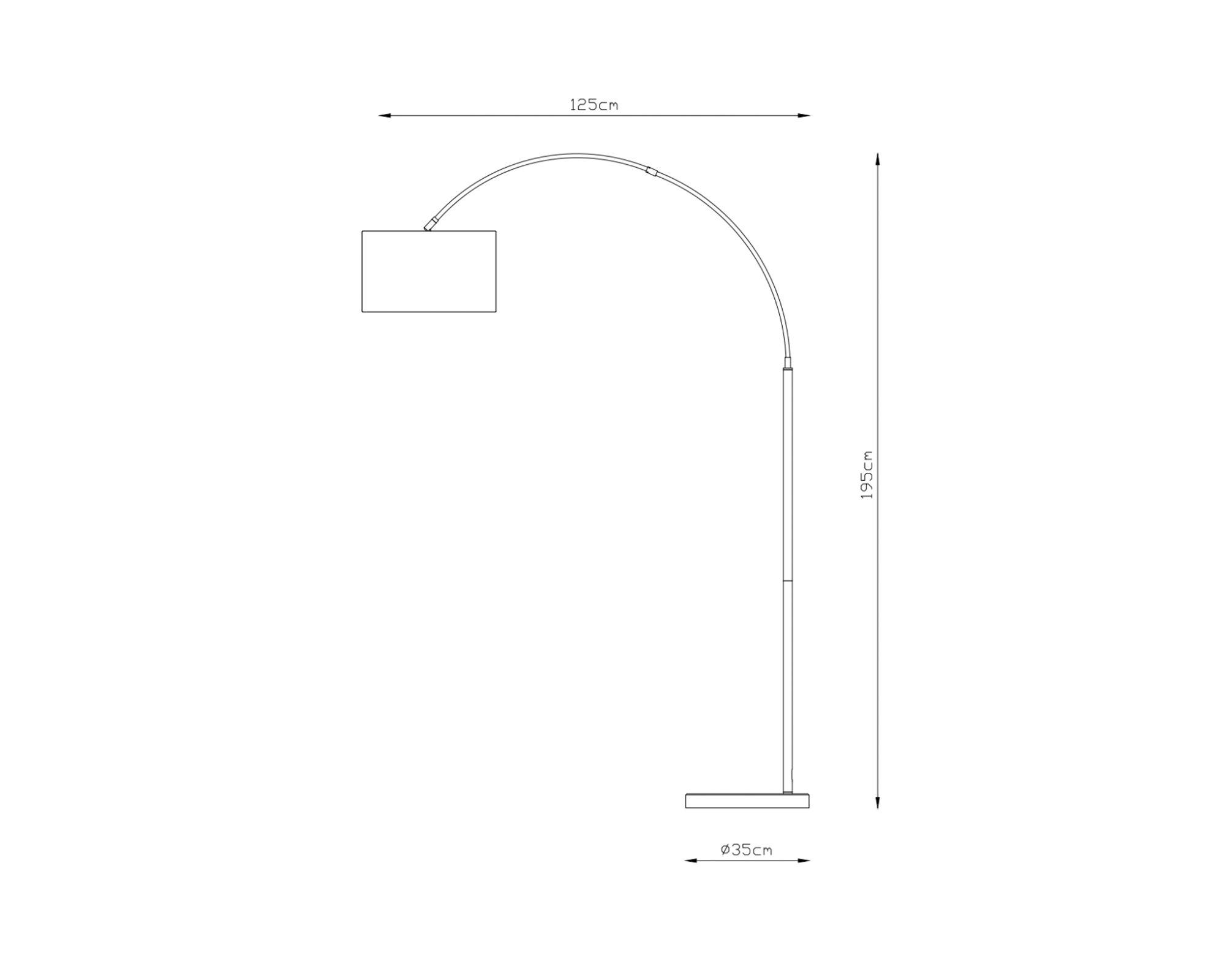Lámpara pie E27 1L Marbel arc-3