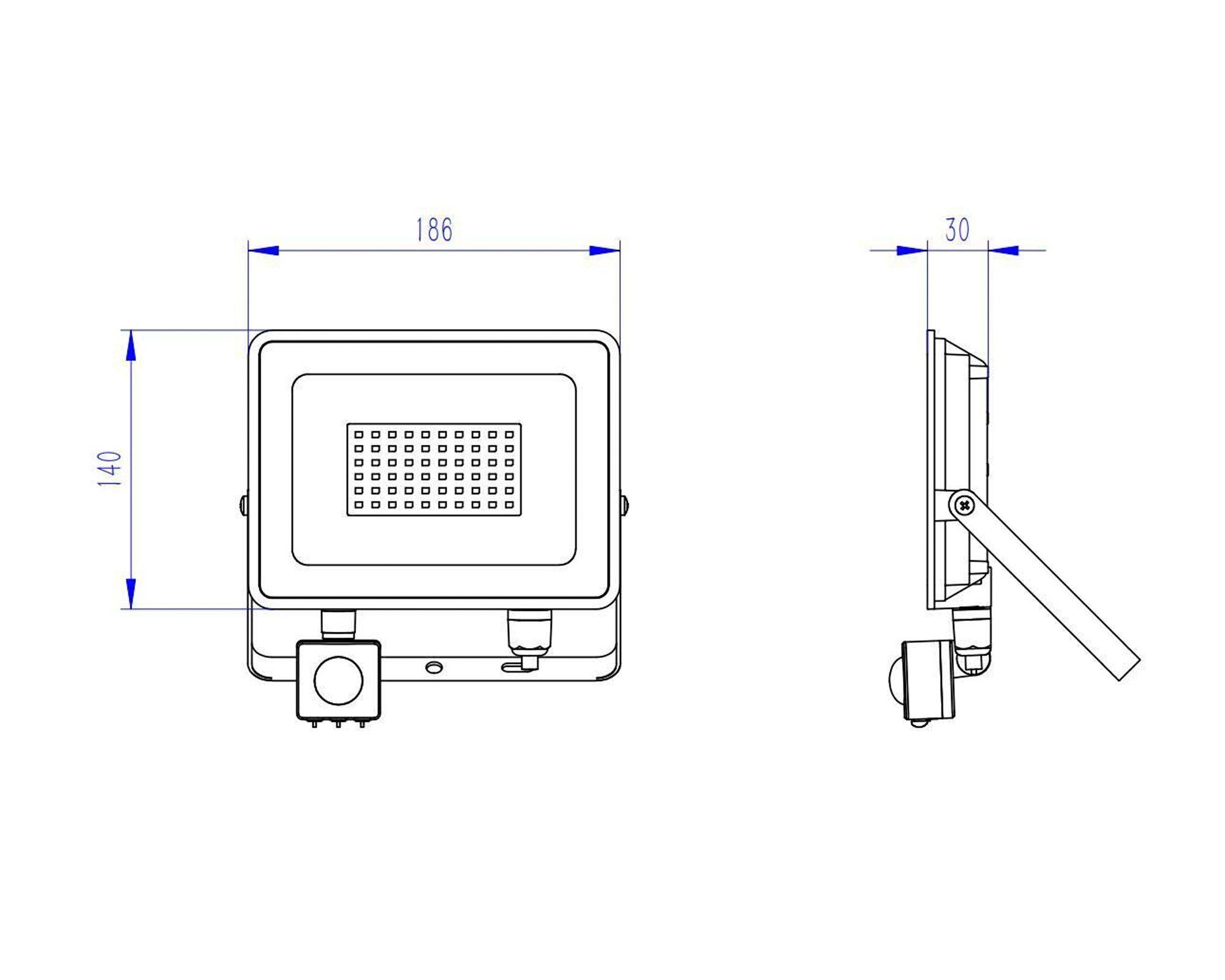 Proyector LED con sensor 50W luz fría-3
