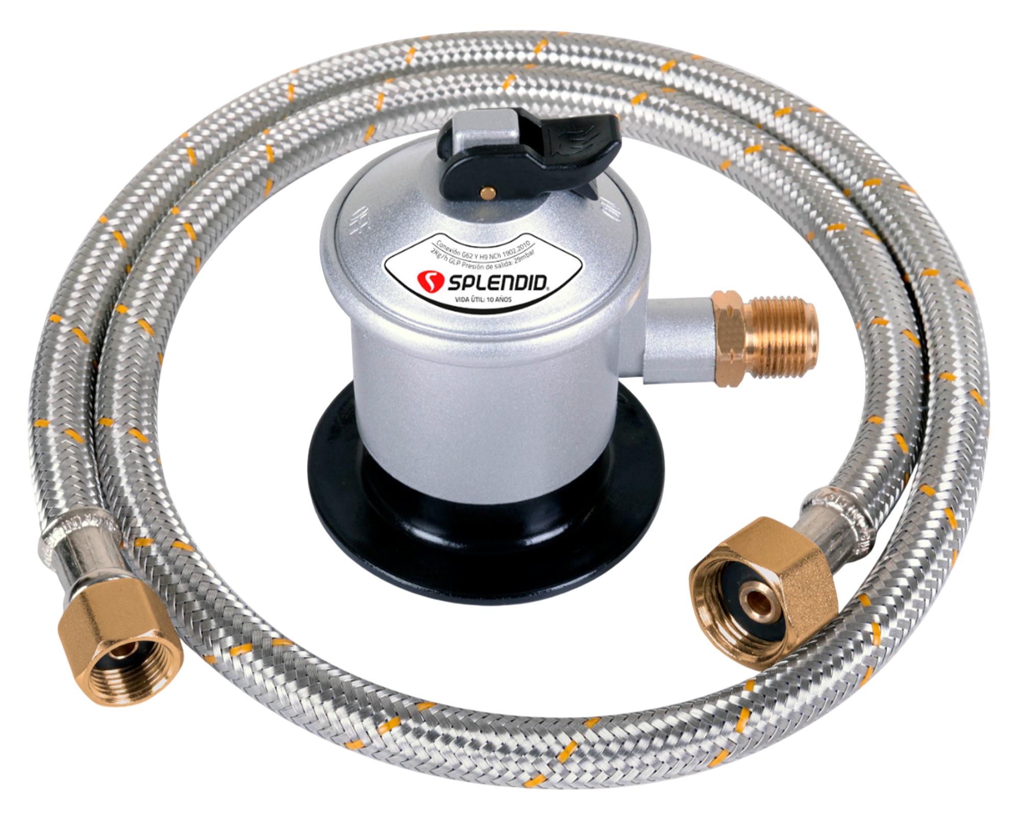 Kit regulador de gas licuado + flexible 3/8" x 1/2"-0