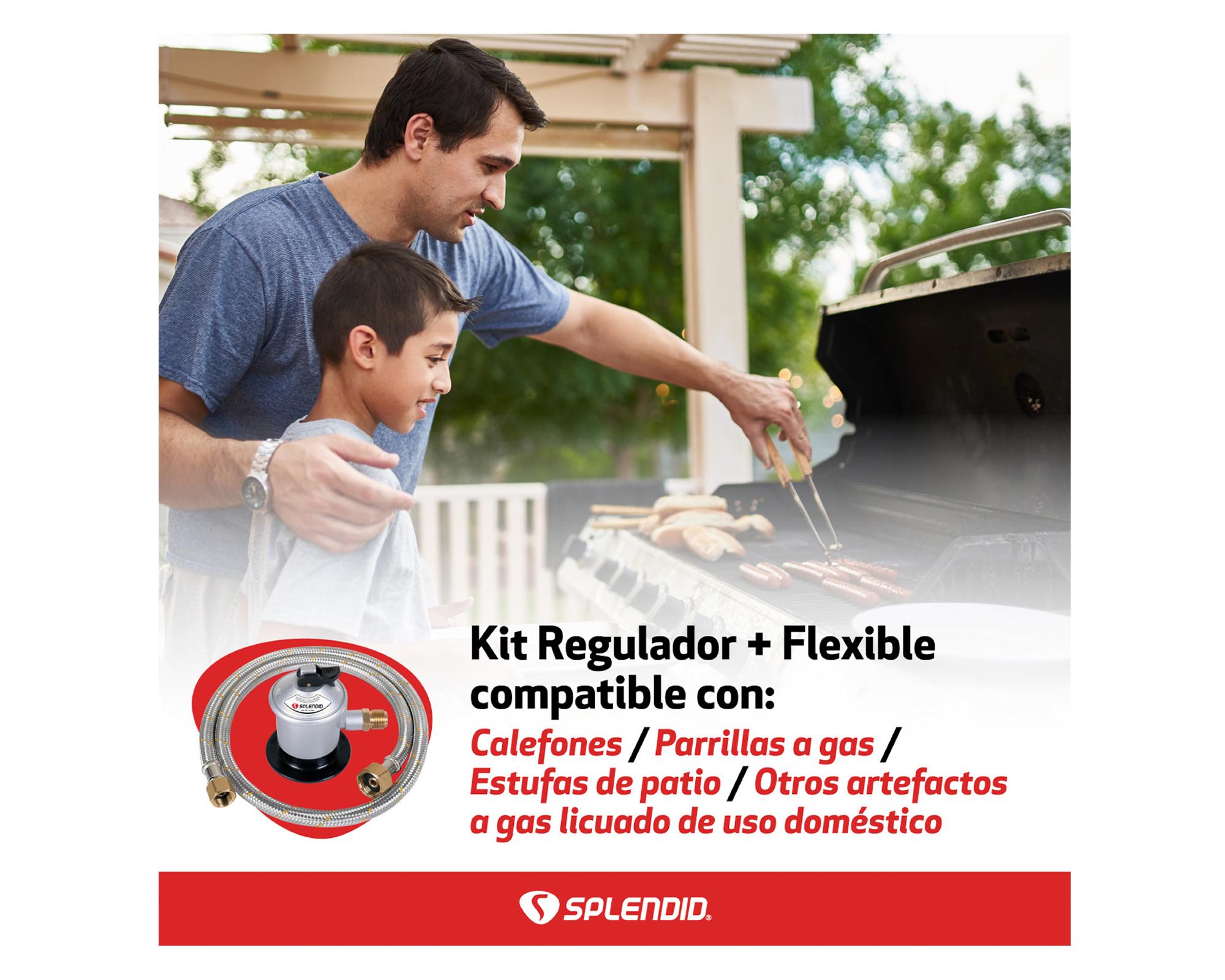 Kit regulador de gas licuado + flexible 3/8" x 1/2"-1