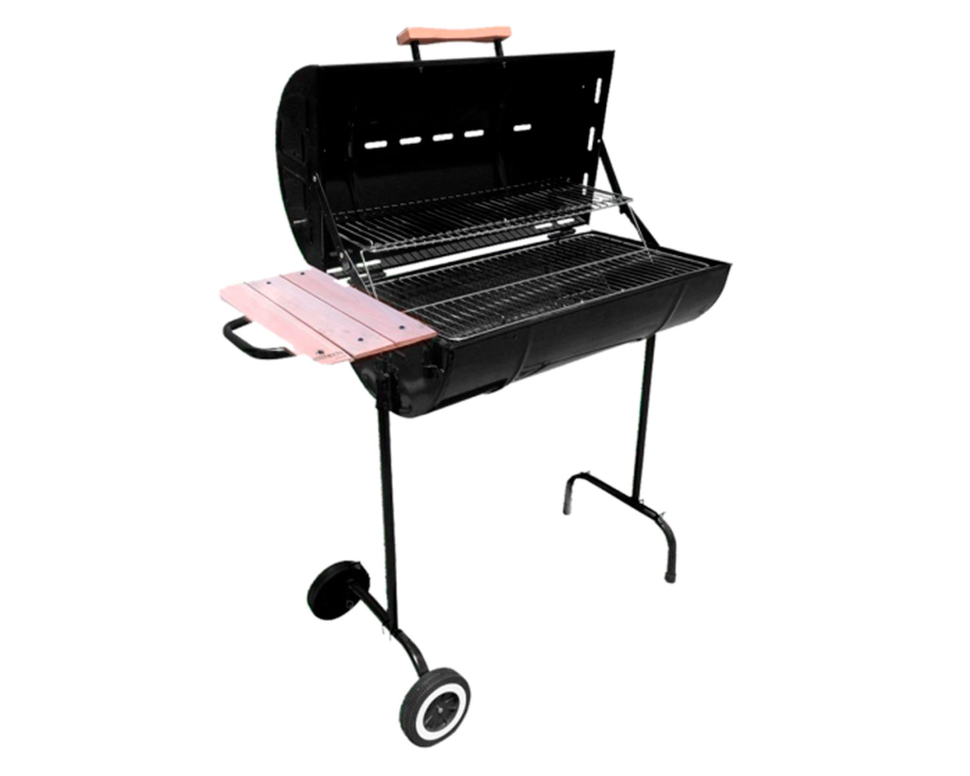 Parrilla a carbón medio tambor con tapa-0