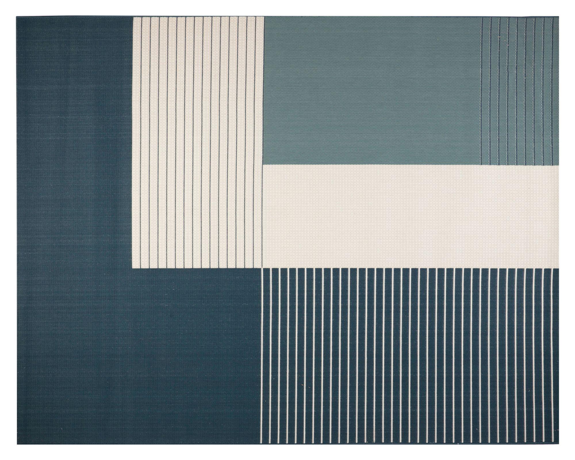 Alfombra living-comedor 200x250 cm Trend geométrico azul-0