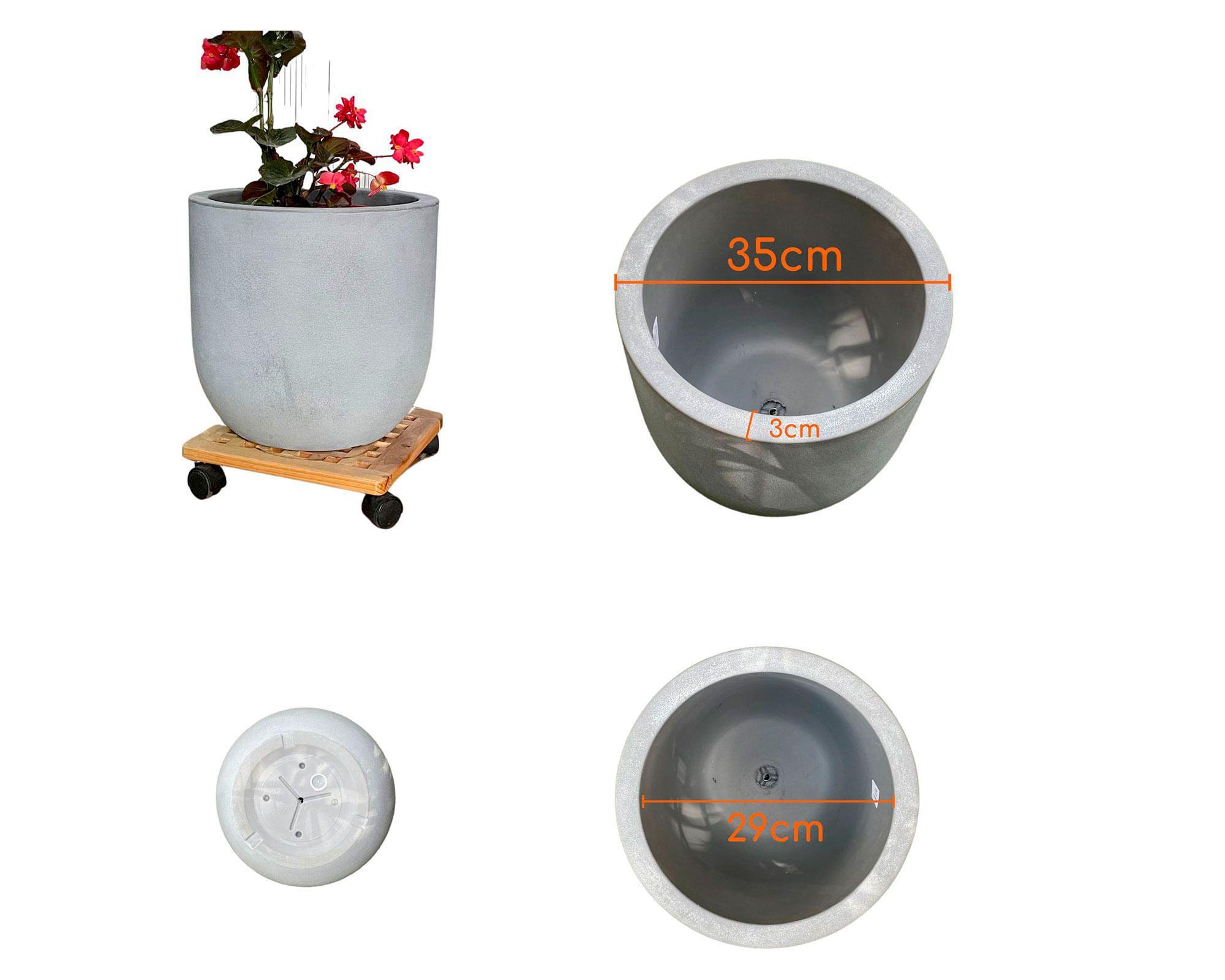 Macetero 33 cm ovalado arena Muna-5