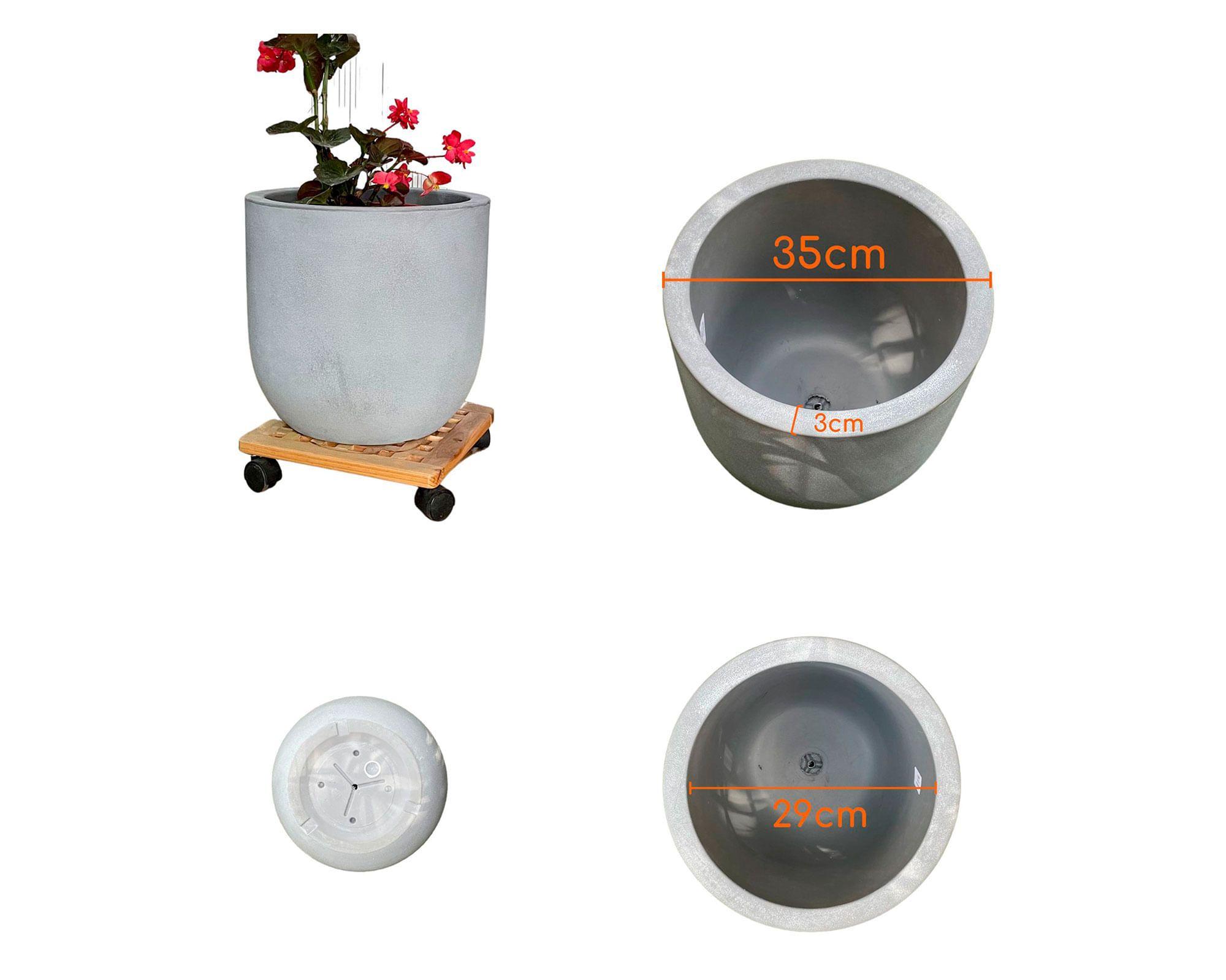 Macetero 33 cm ovalado blanco Muna-4