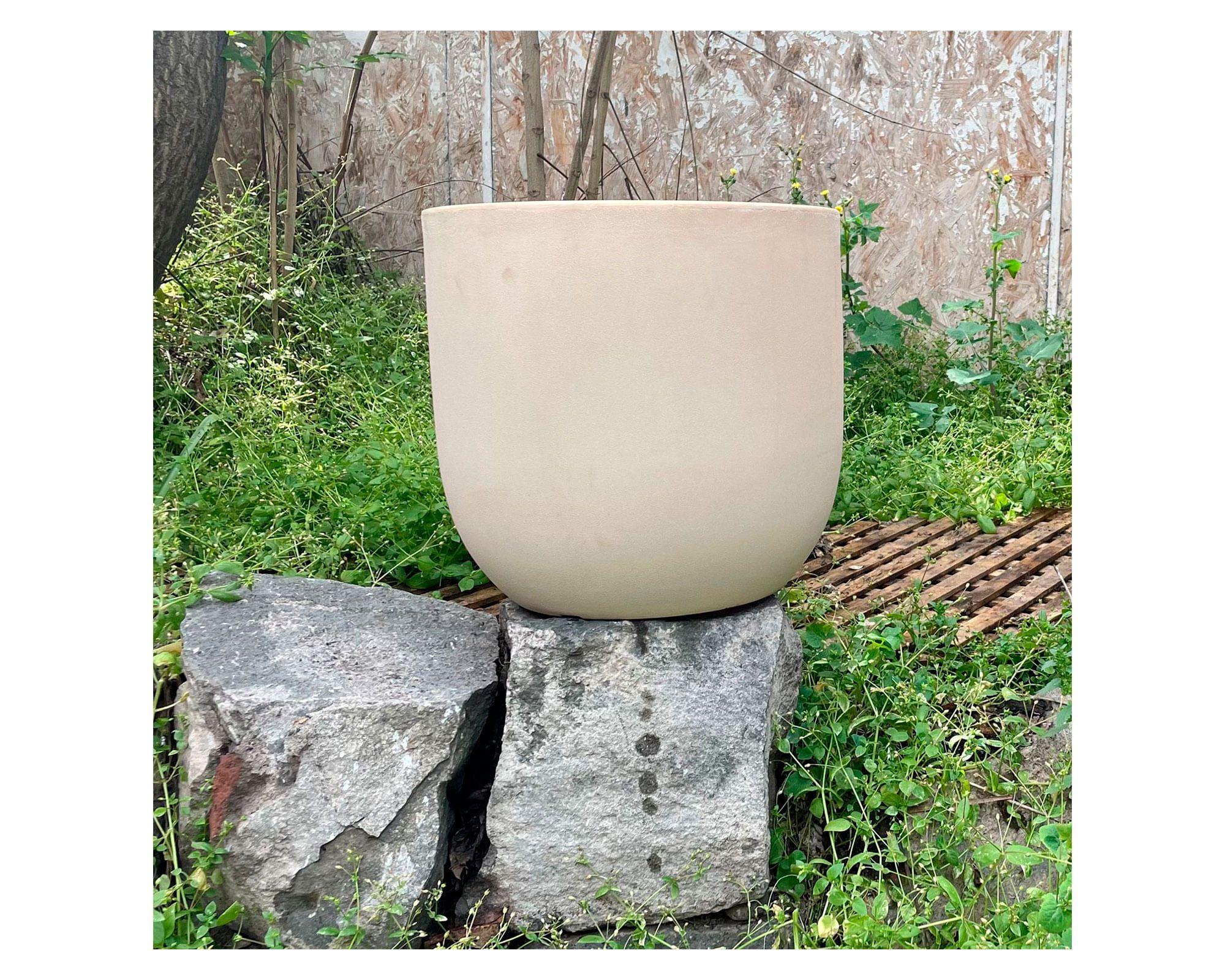 Macetero 43 cm ovalado blanco Muna-1