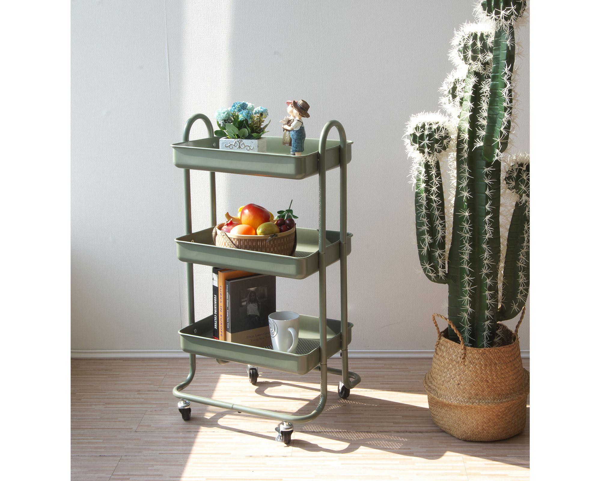 Carro organizador 3 niveles Colorful sage green-3