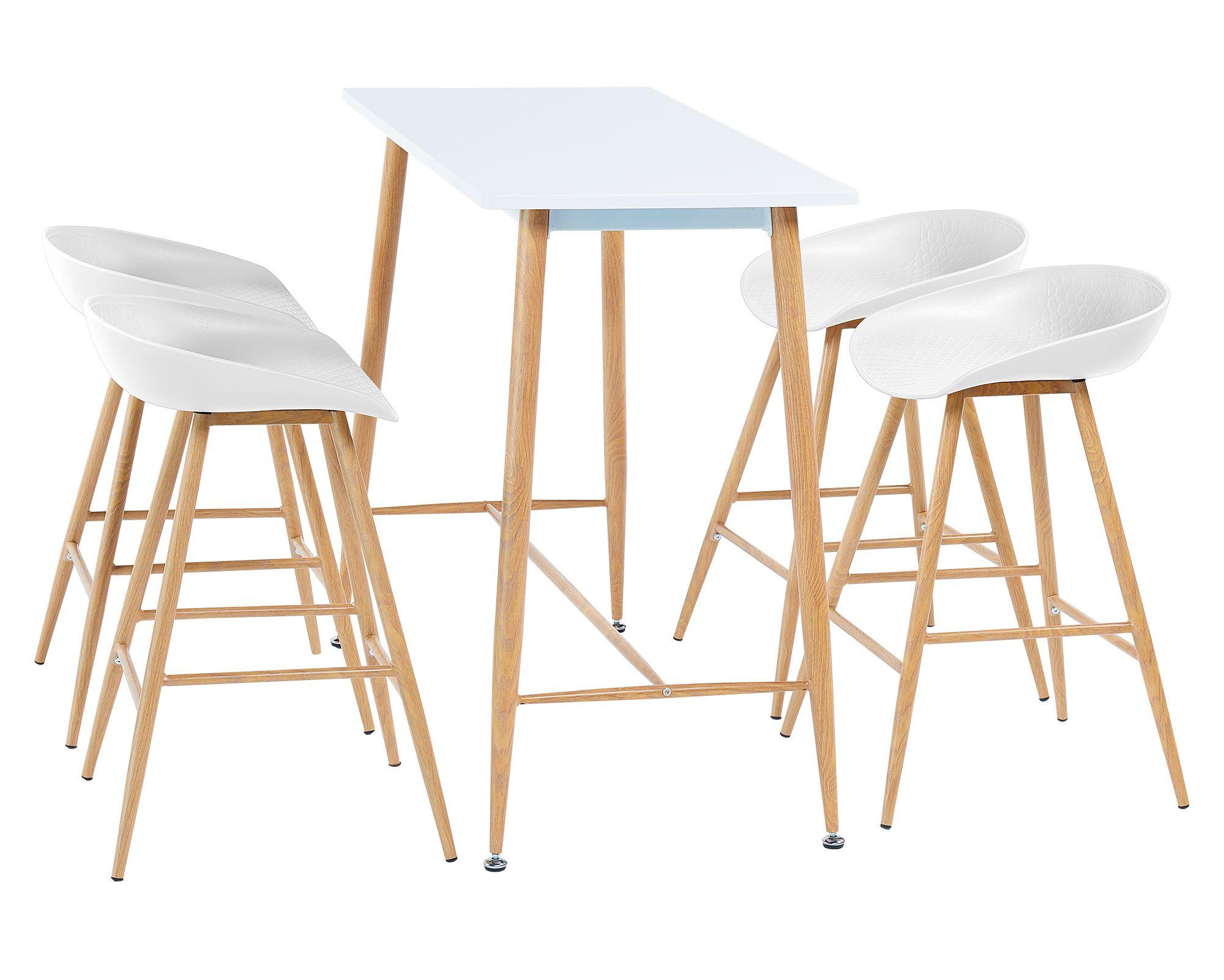 Comedor bar 4 sillas blanco-0