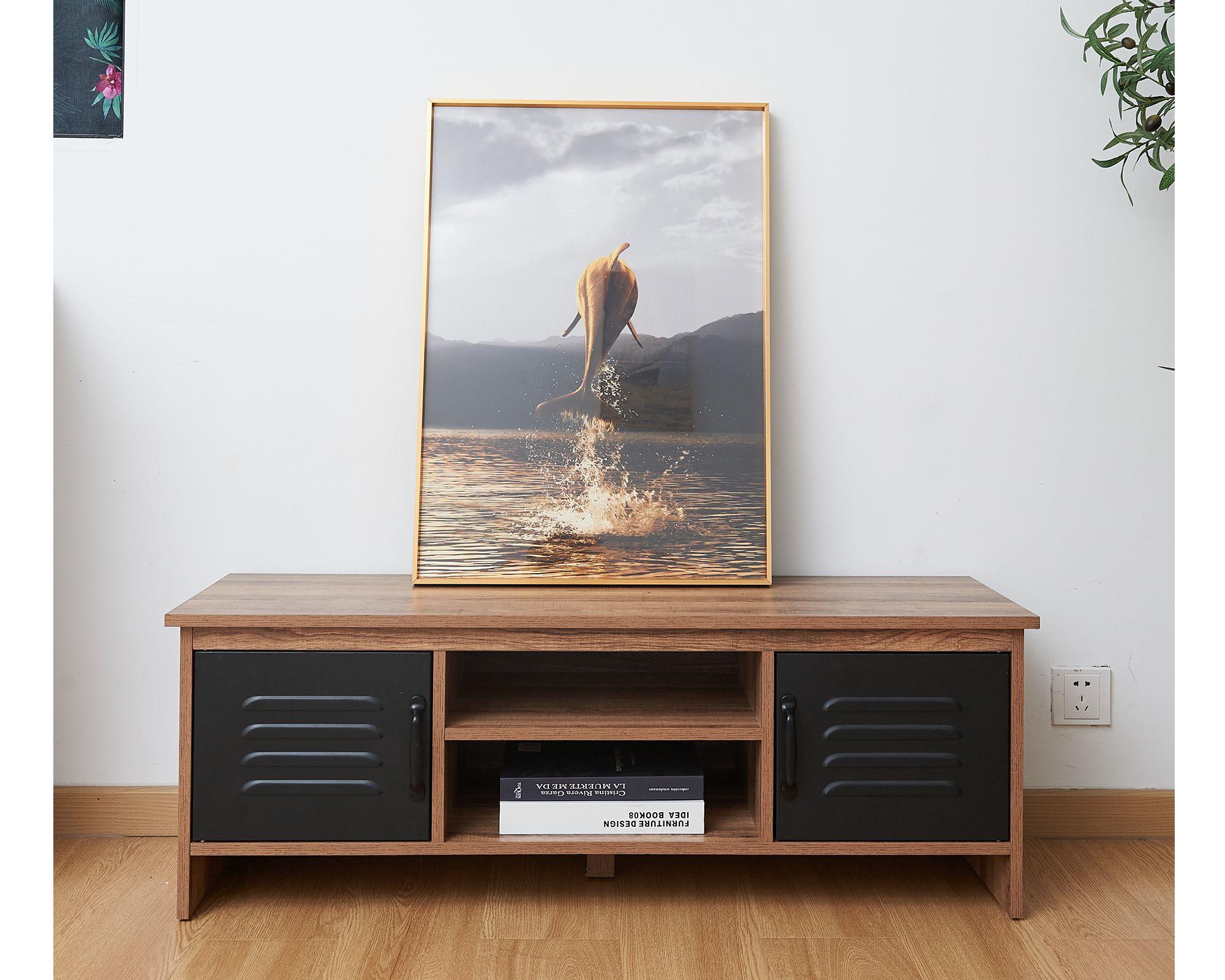 Rack TV Lucca natural/negro-5
