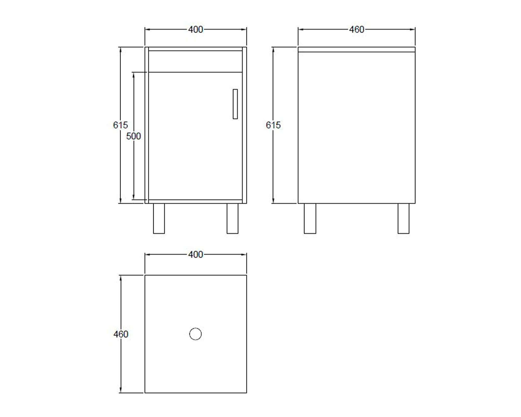 Mueble base vanitorio 40 cm 1 puerta Dustry gales-5