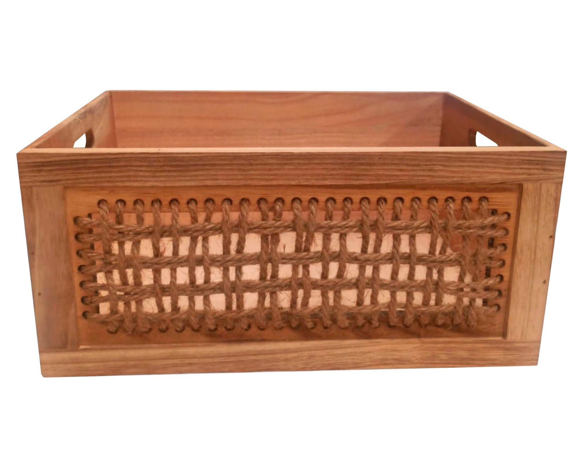 Caja organizadora madera L café 17x37x27 cm-0