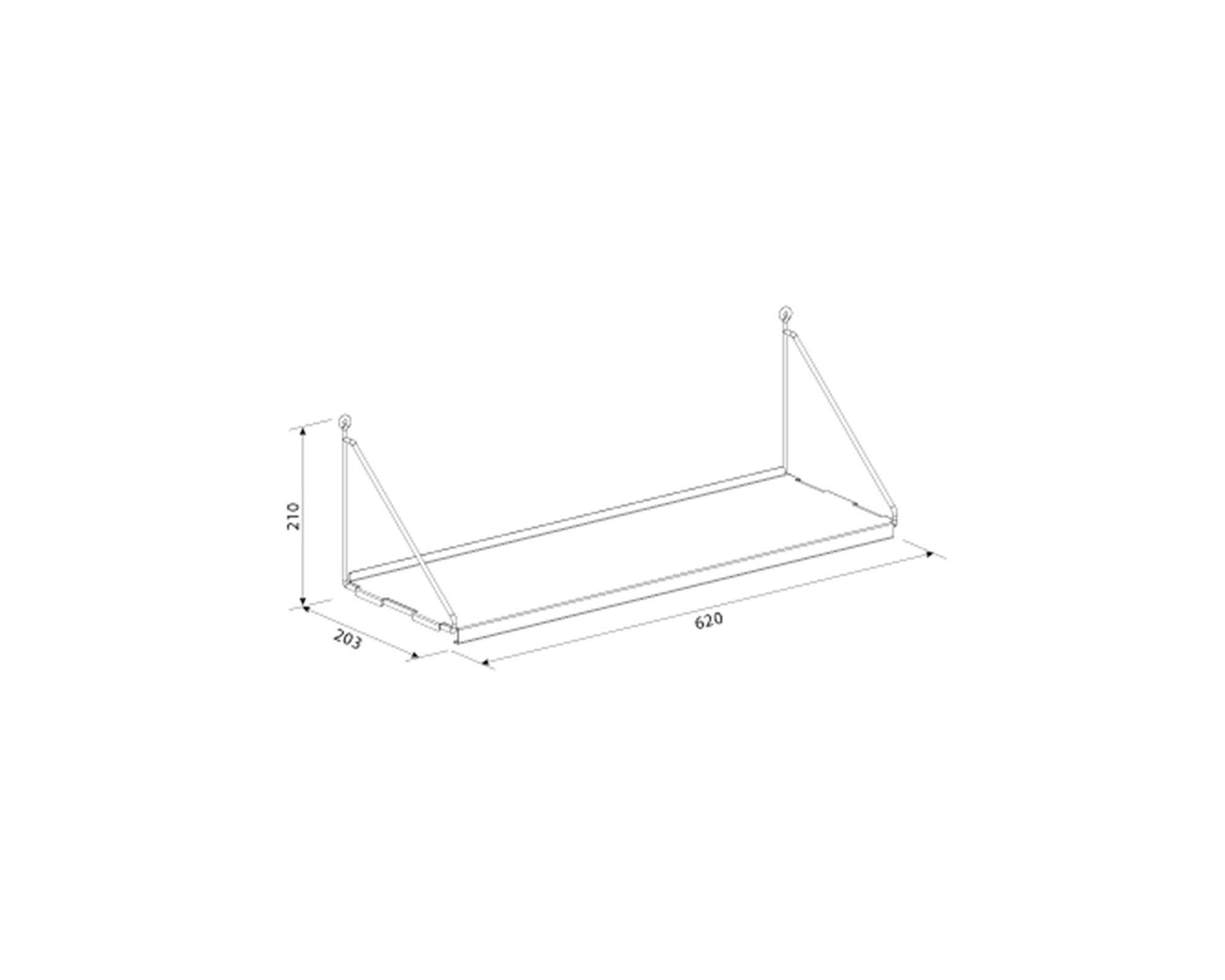 Repisa Angolo simple negro opaco-5