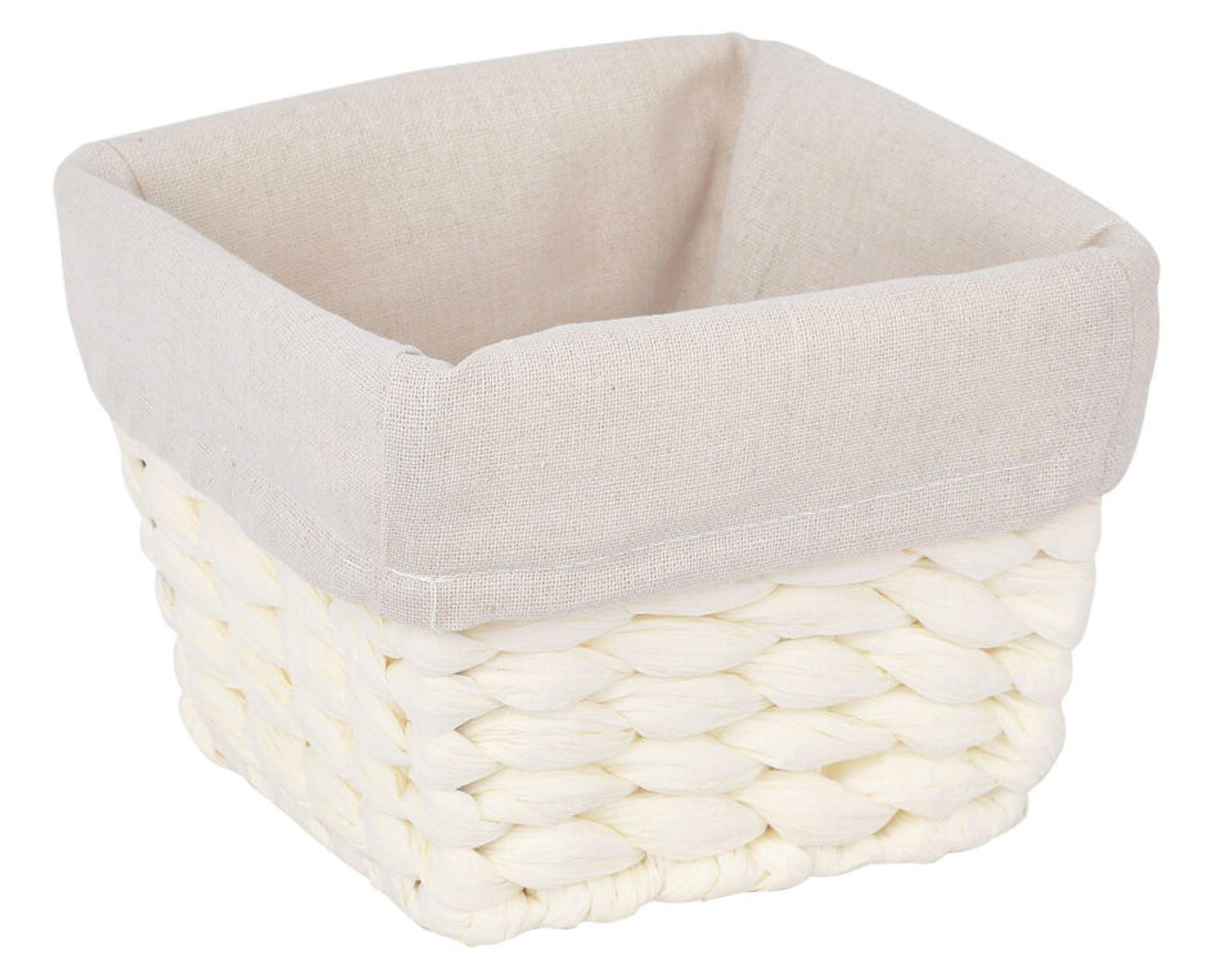 Canasto organizador marfil 16x16x12 cm-0