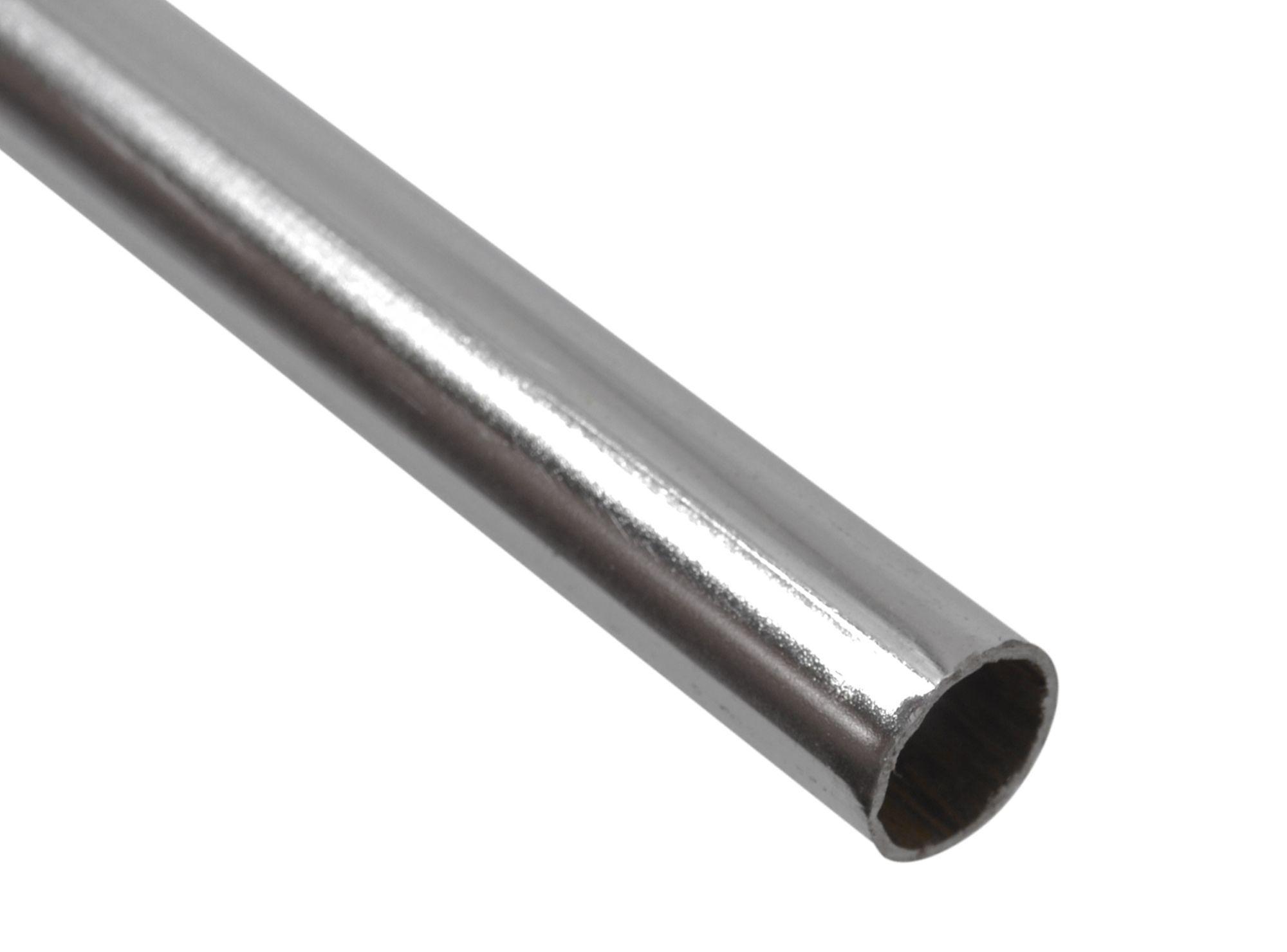 Tubo cortina 12 mm 2 m liso cromado Metalhsa-0