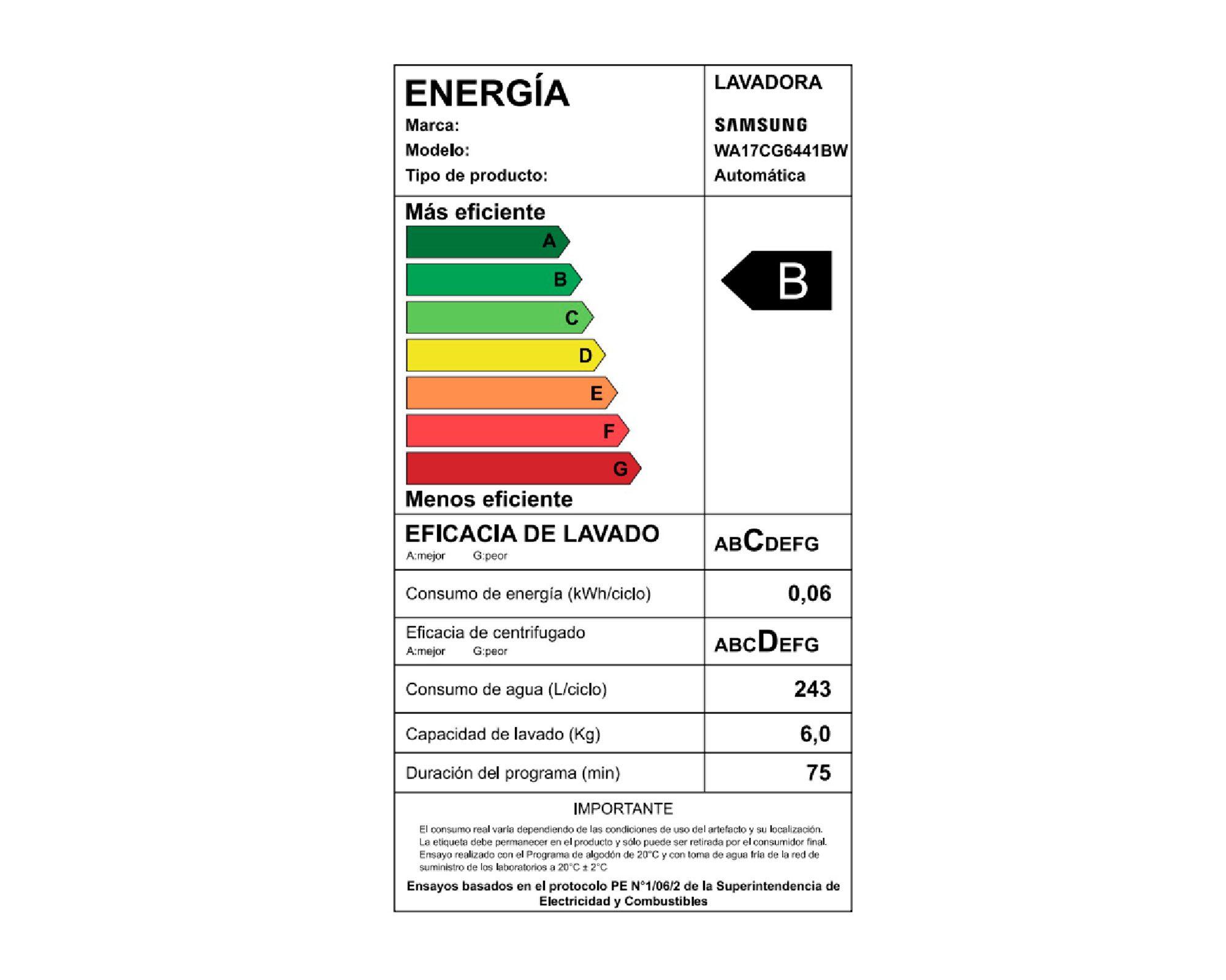 Lavadora WA17CG6441BWZS cargar superior 17 kg blanco-9
