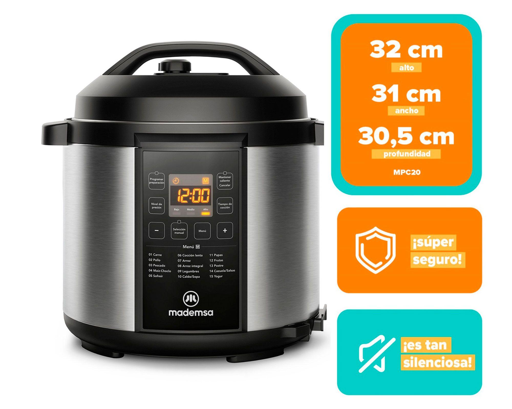 Olla eléctrica multicocción MPC20 inox/negro 6 lt-4