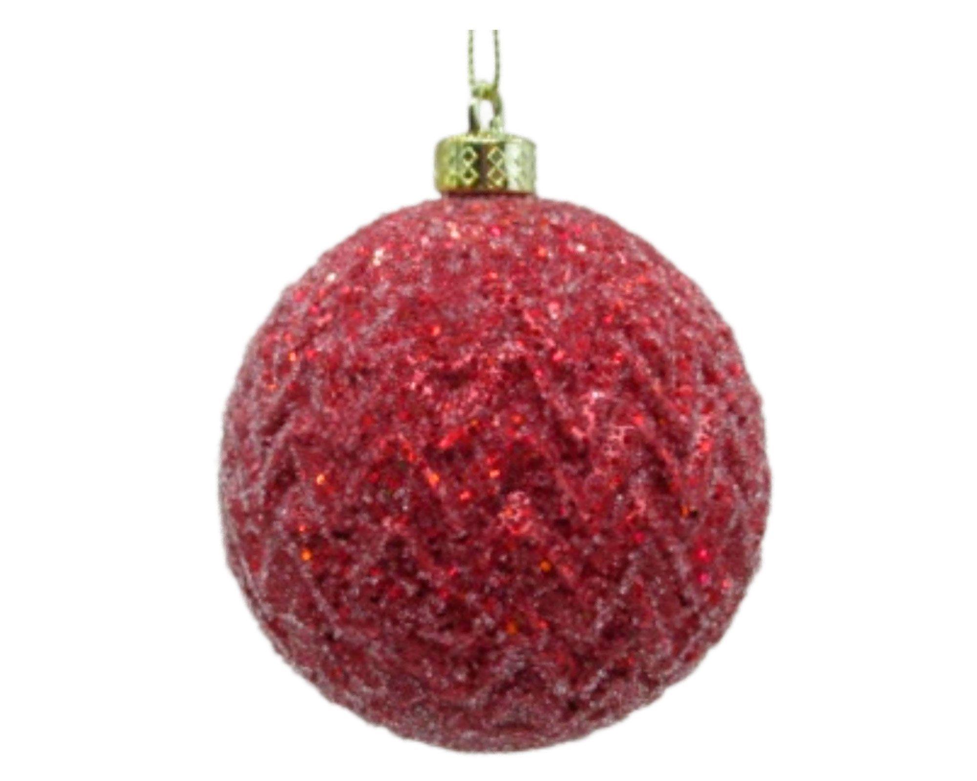 Esfera Glitter rojo 8 cm-0