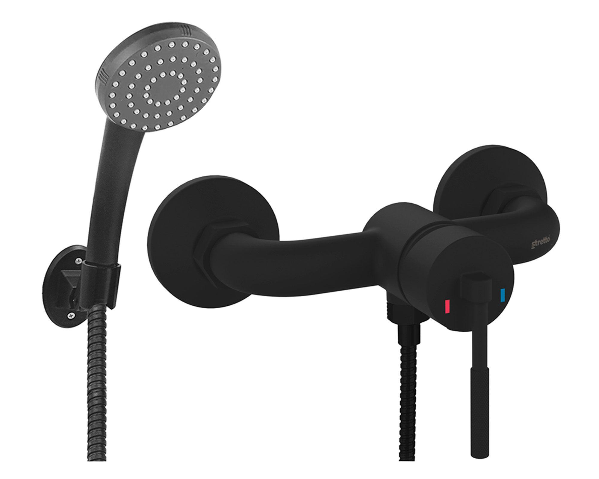 Monomando ducha Amalfi Negro Mate-0