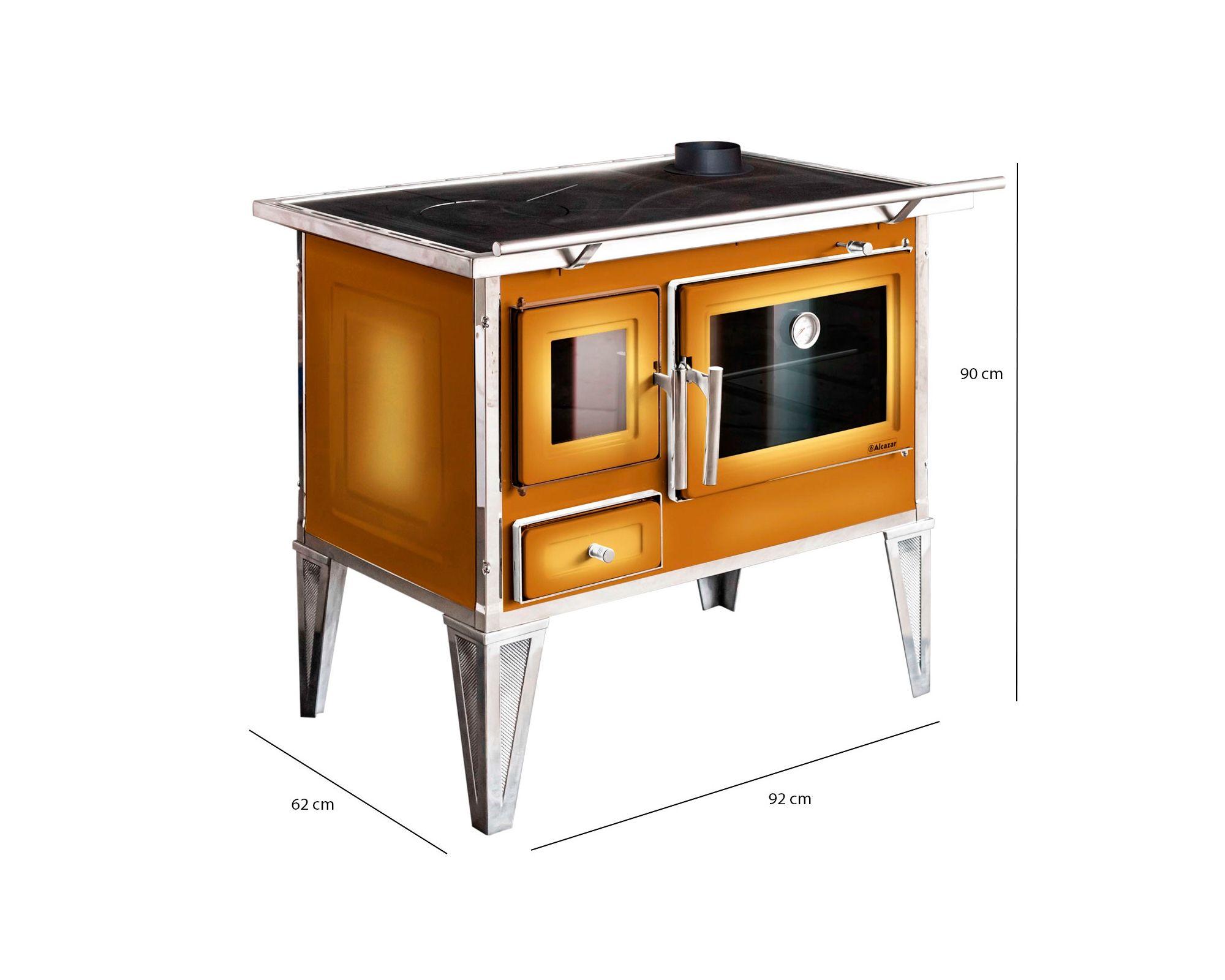 Cocina a leña Calbuco L90 difumada café-2