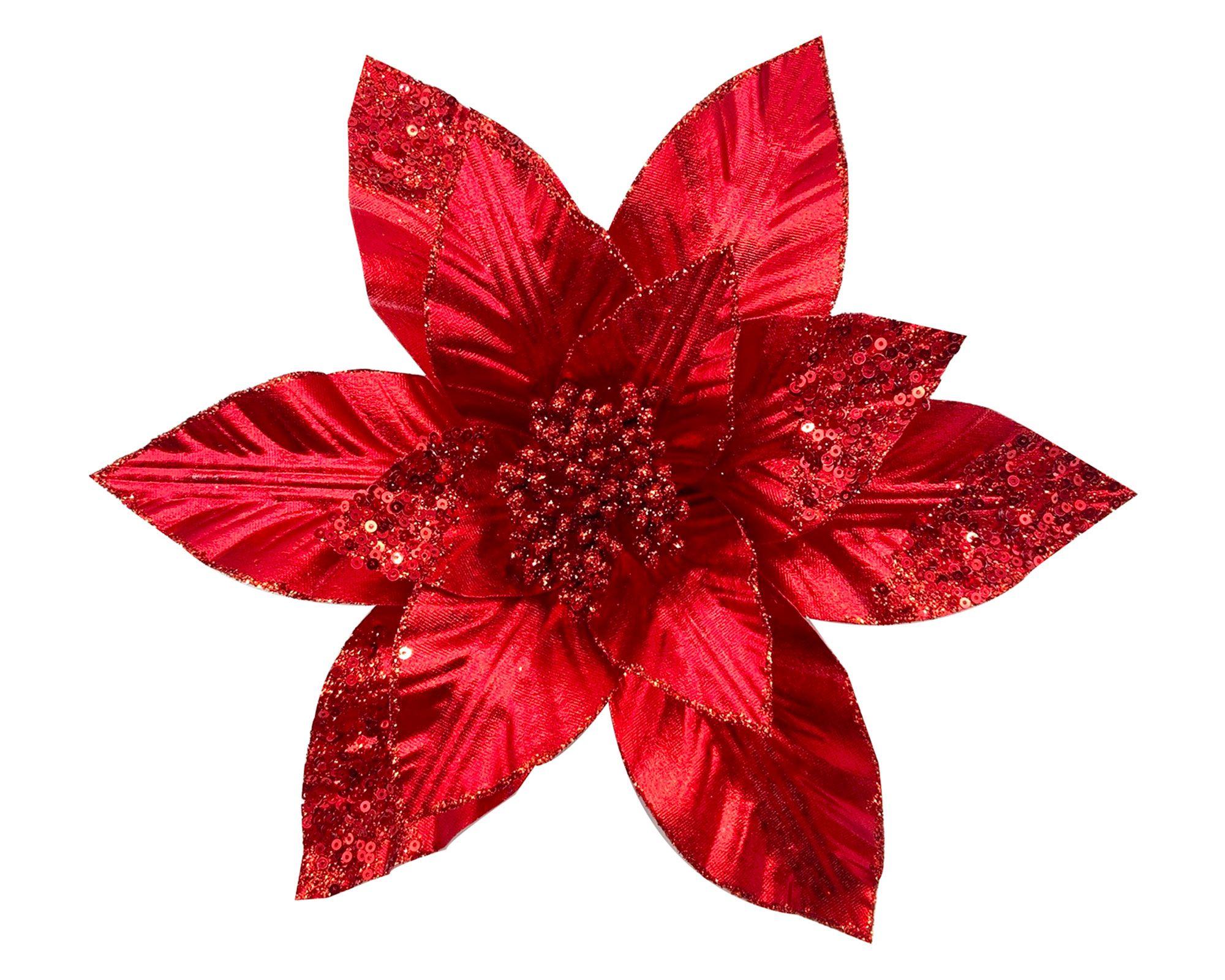 Flor decorativa brillante Farm rojo-0