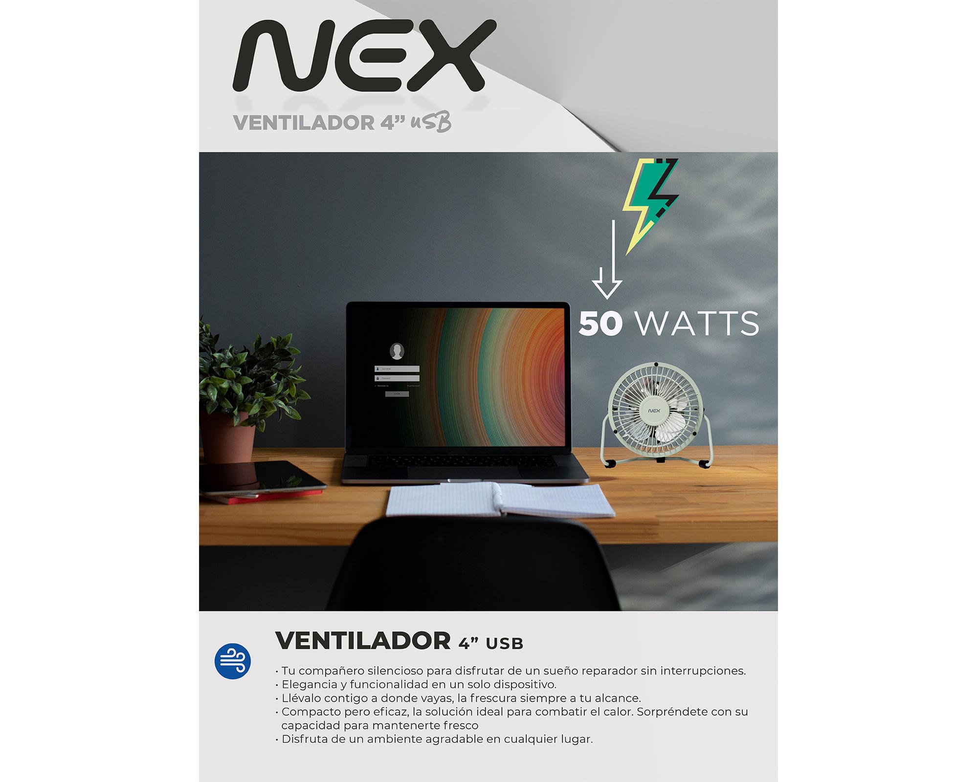 Ventilador USB 4'' UFN2201-DWK-5