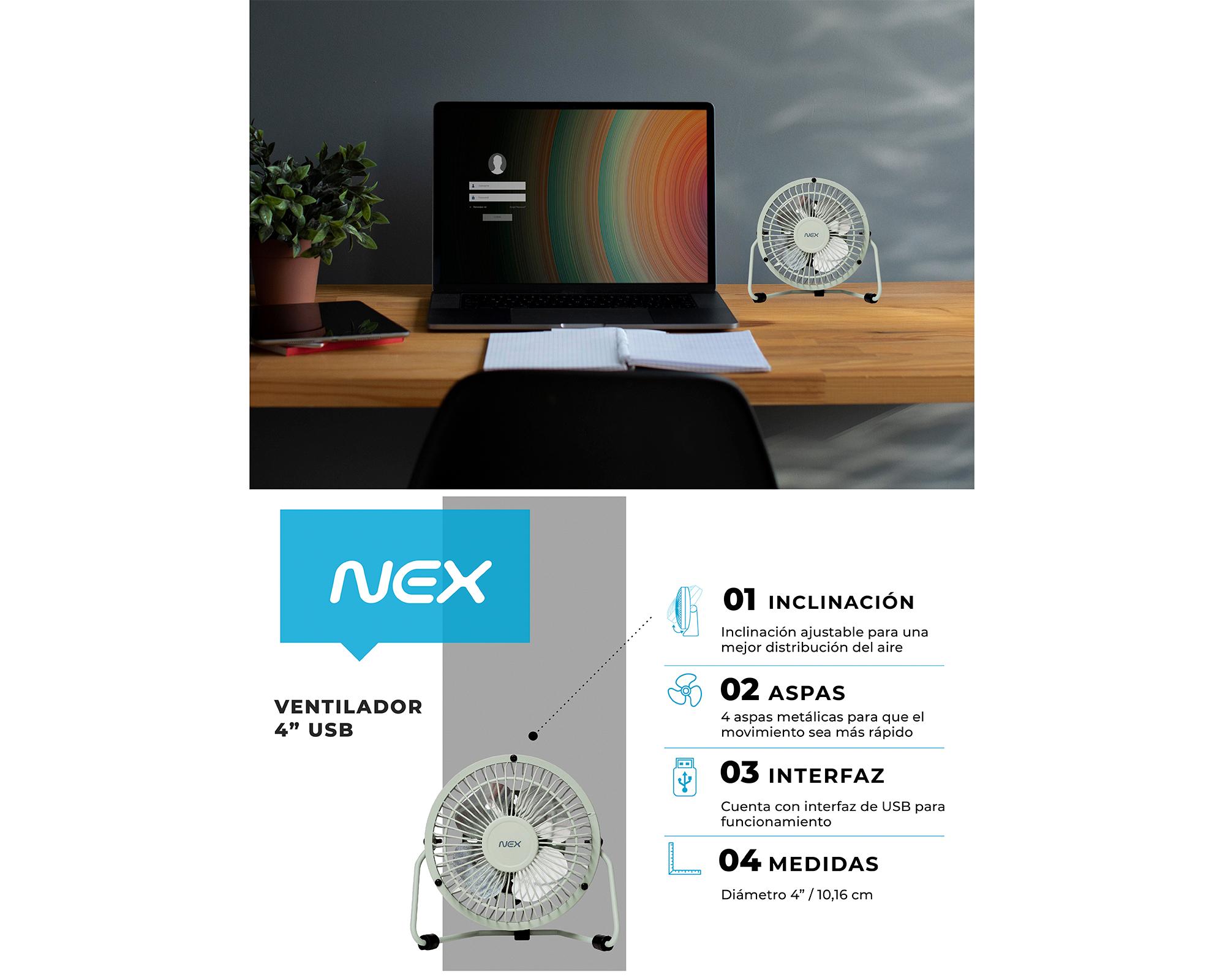 Ventilador USB 4'' UFN2201-DWK-6