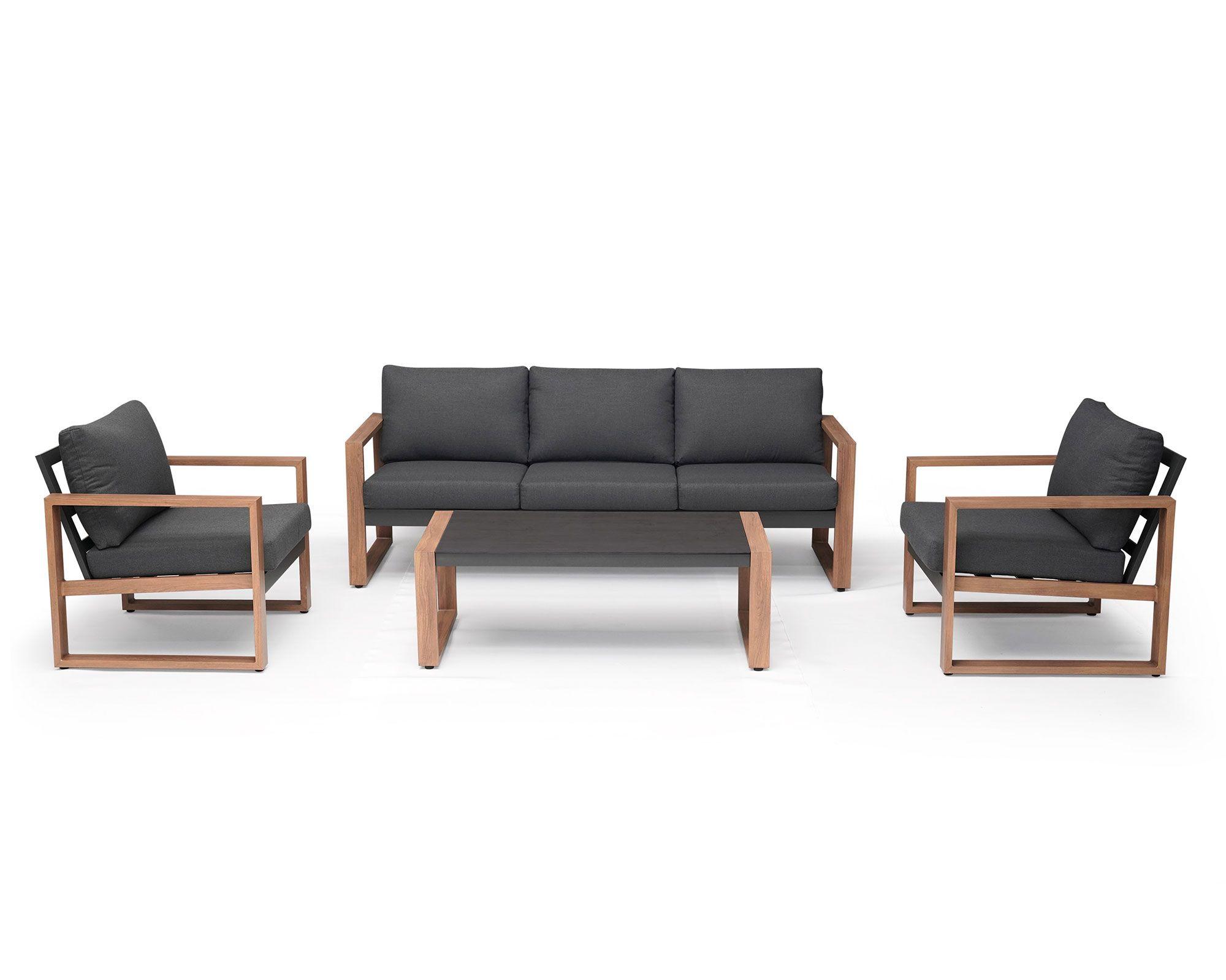 Set living Duisburg 5 personas negro-0