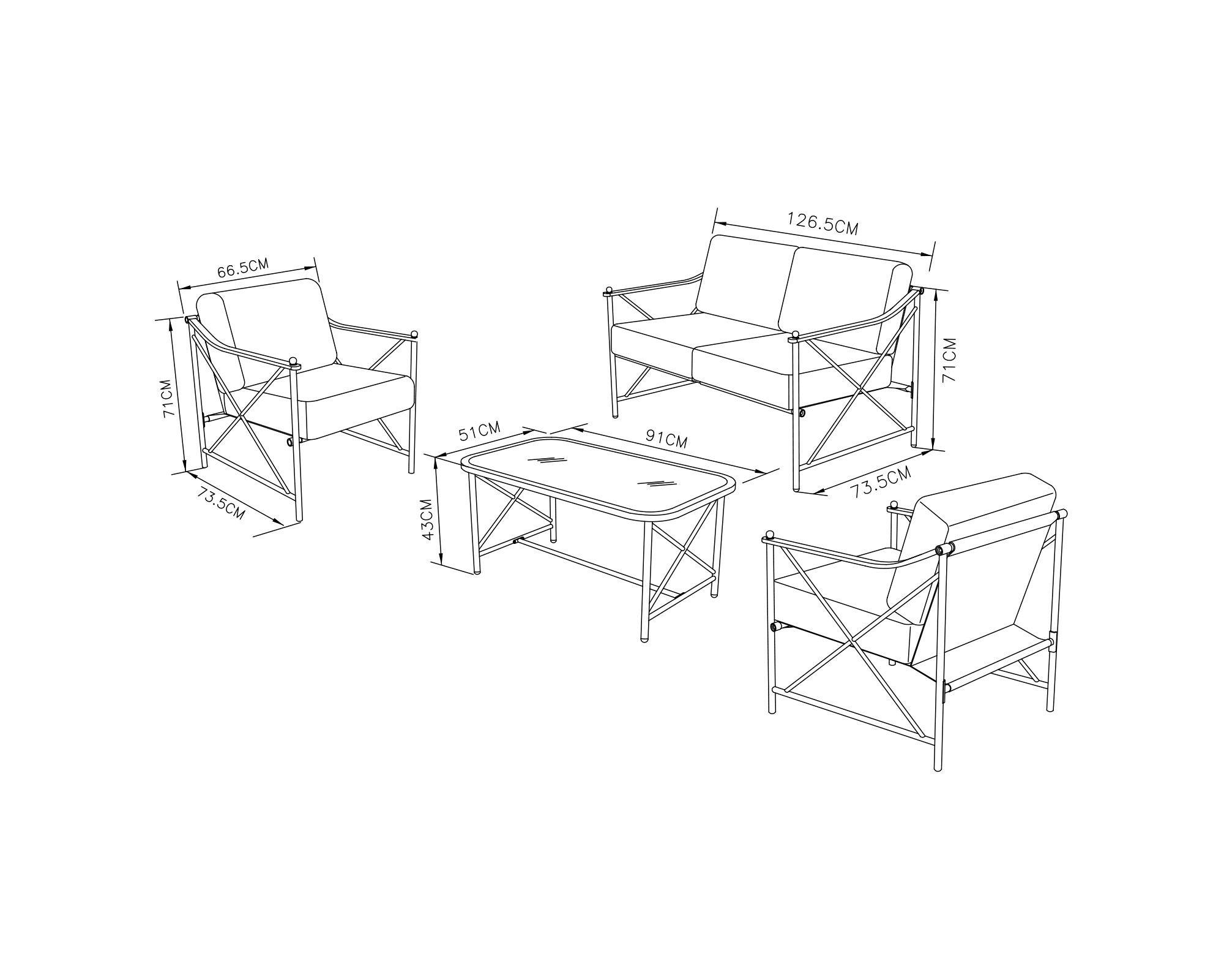 Set living 4 personas Classic-4