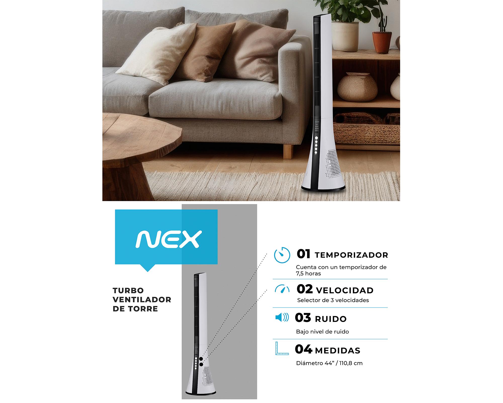 Ventilador torre 4310-RC blanco/negro-4