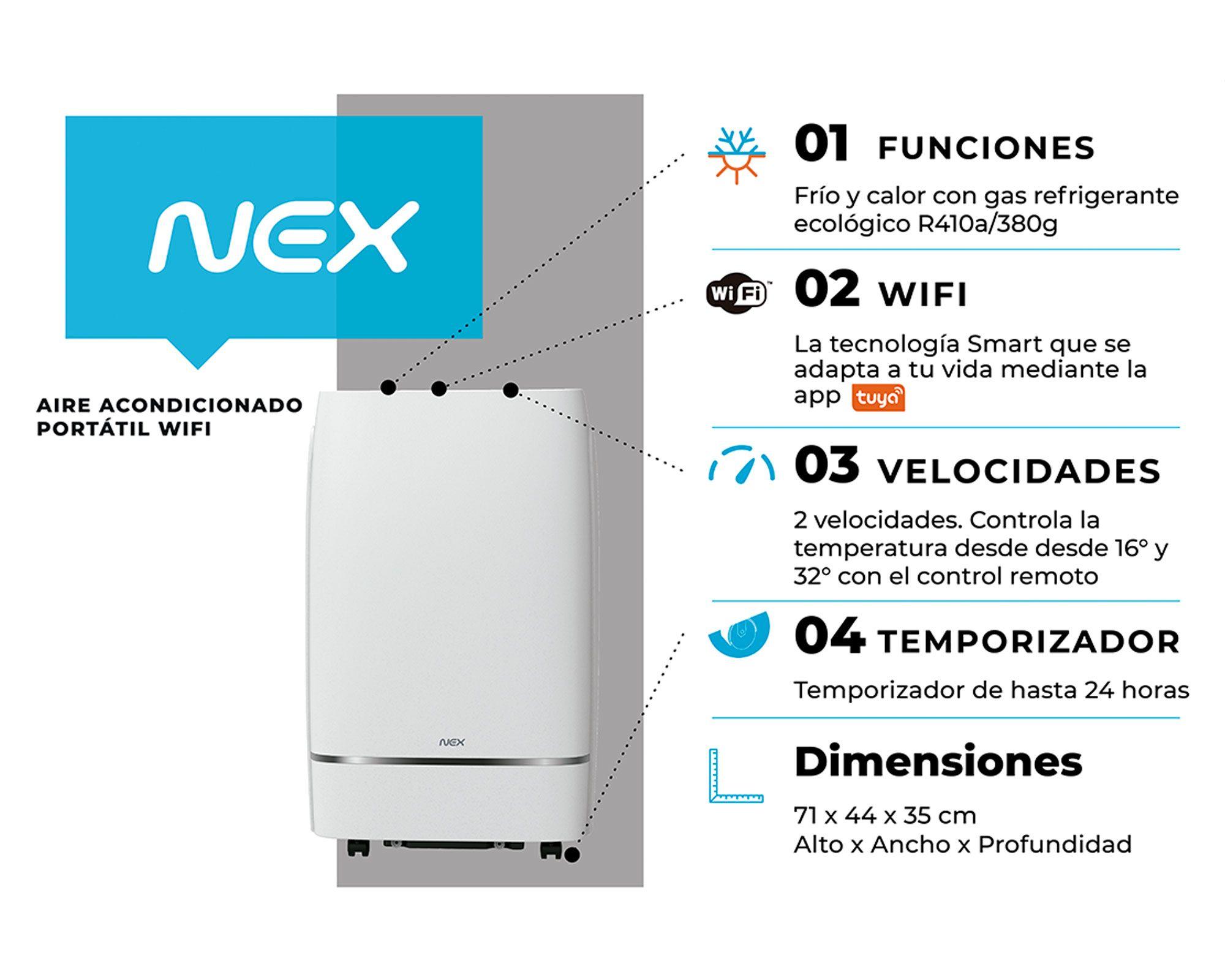 Aire acondicionado portátil 12000BTU frio/calor ACP12188-FCWIFI-4