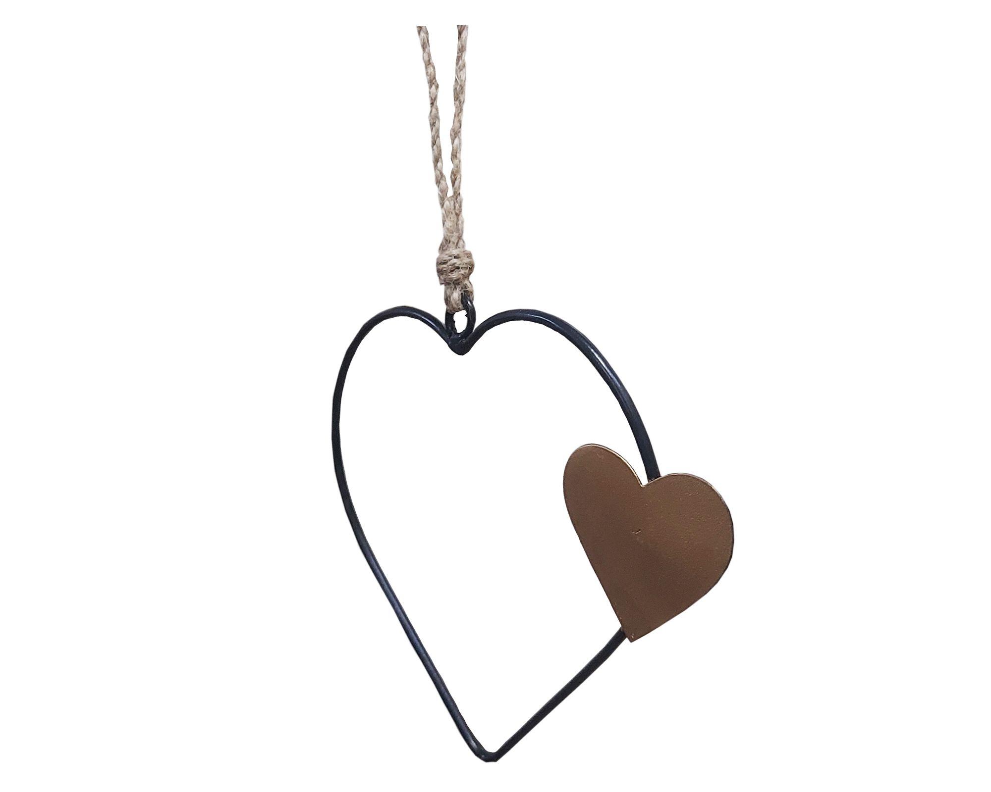 Colgante decorativo Corazón doble Indi-1