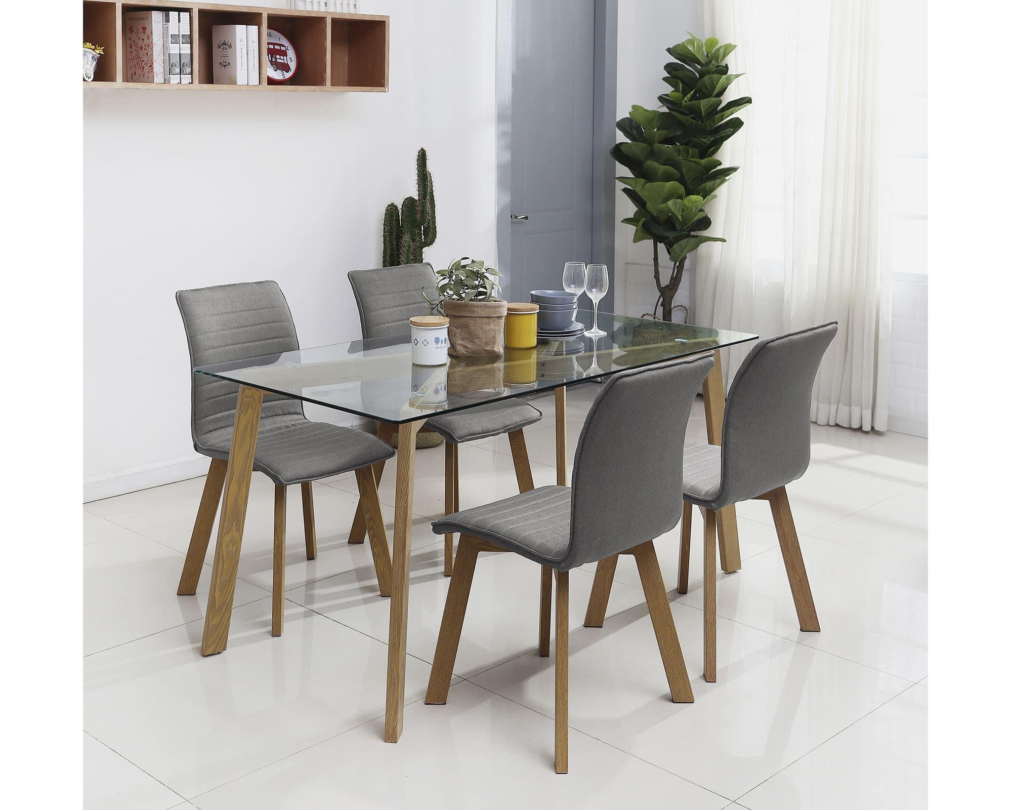 Comedor 4 sillas Domi cubierta vidrio-4