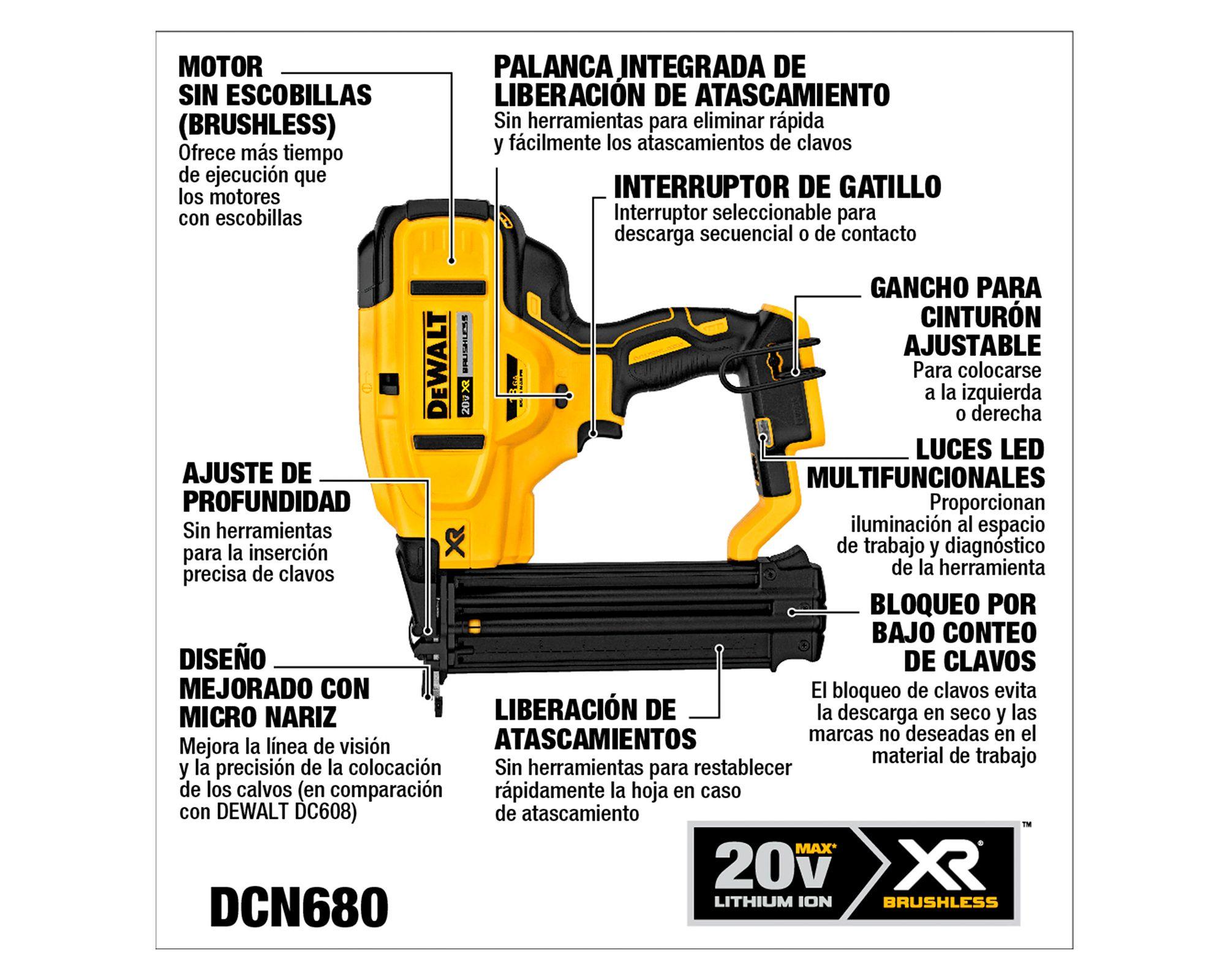 Clavadora inalámbrica DCN680B 20V sin batería-1