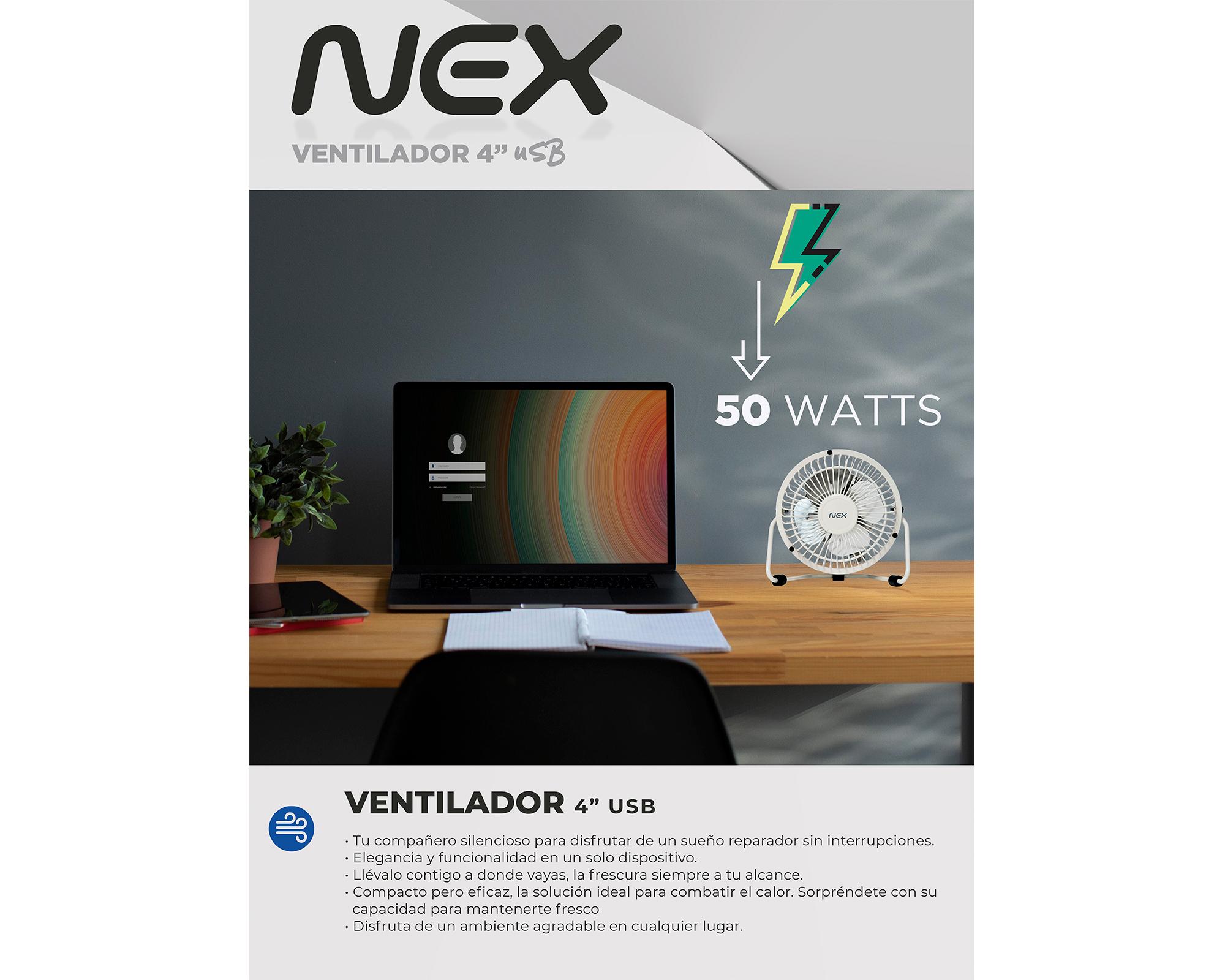 Ventilador USB 4'' UFN2201-WHT-5