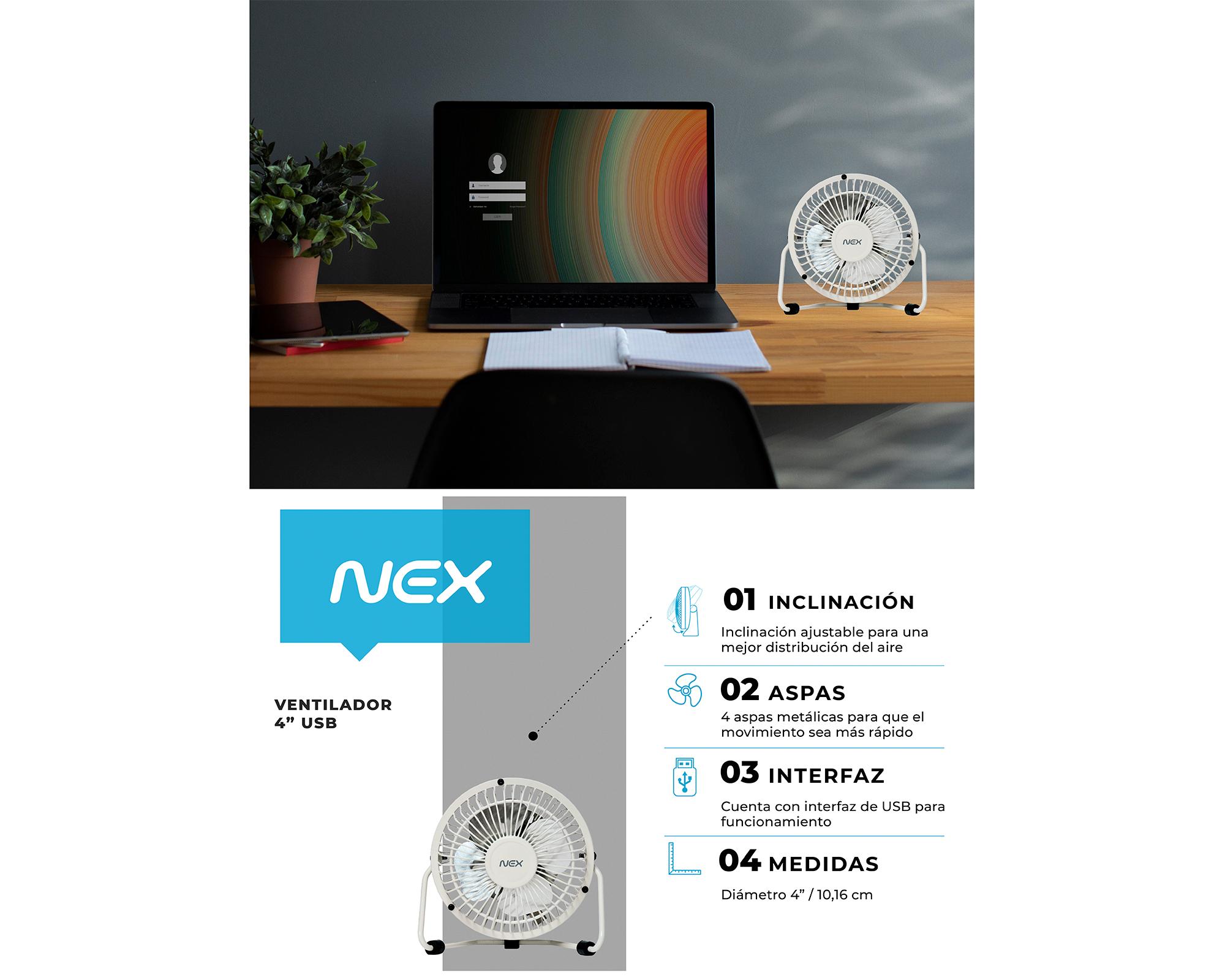 Ventilador USB 4'' UFN2201-WHT-6