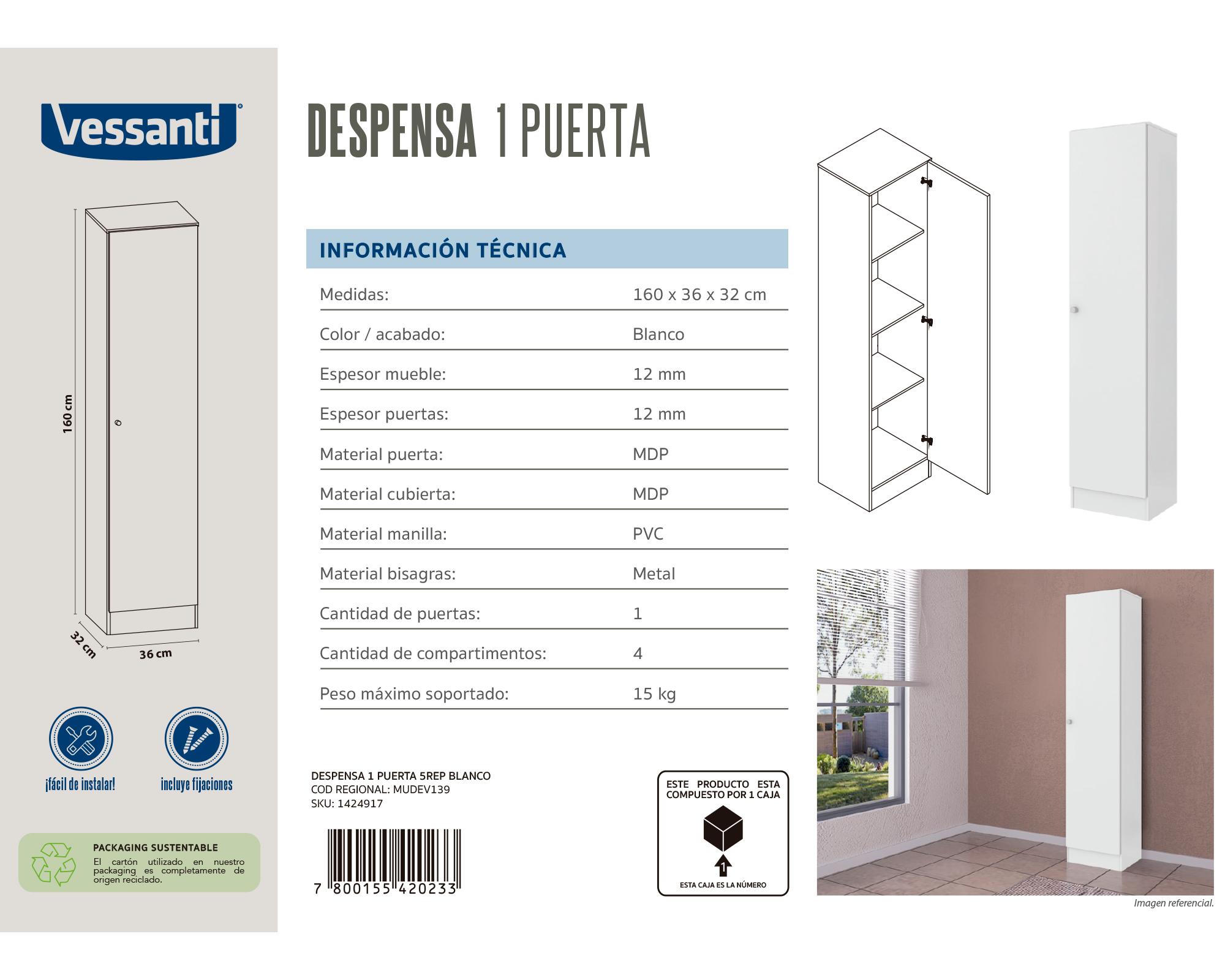 Despensa 1 puerta blanco-3