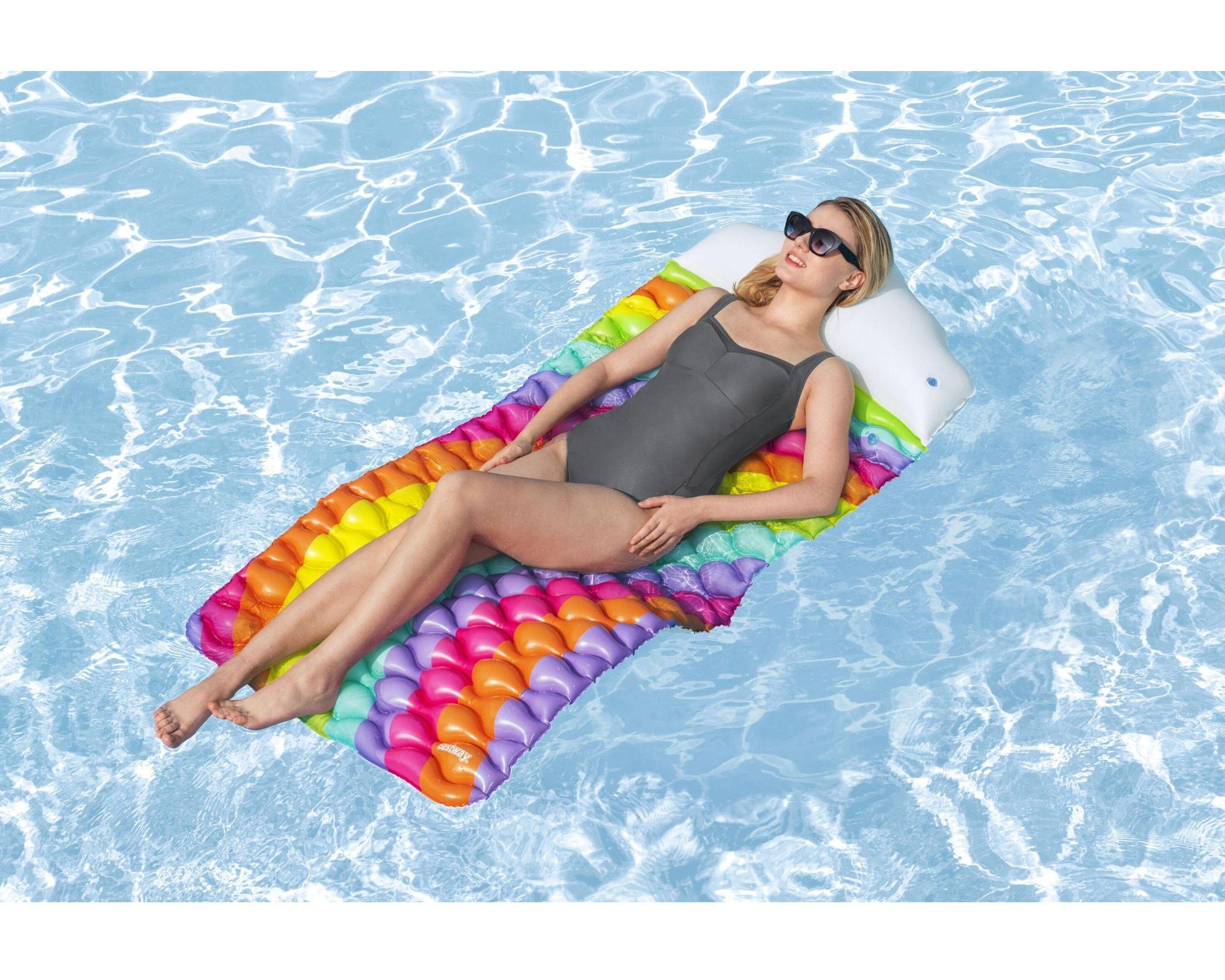 Colchoneta inflable Rainbow dreams 25x76x161 cm-2