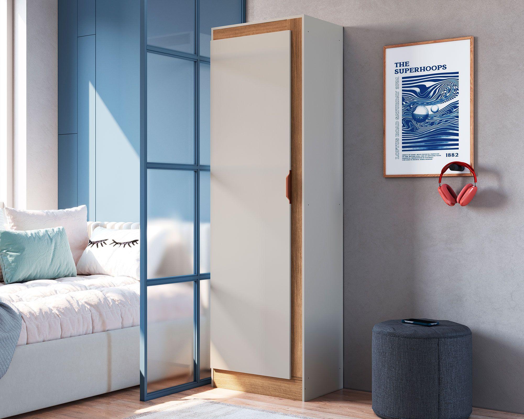 Despensa multiuso 1 puerta miel/off white-4