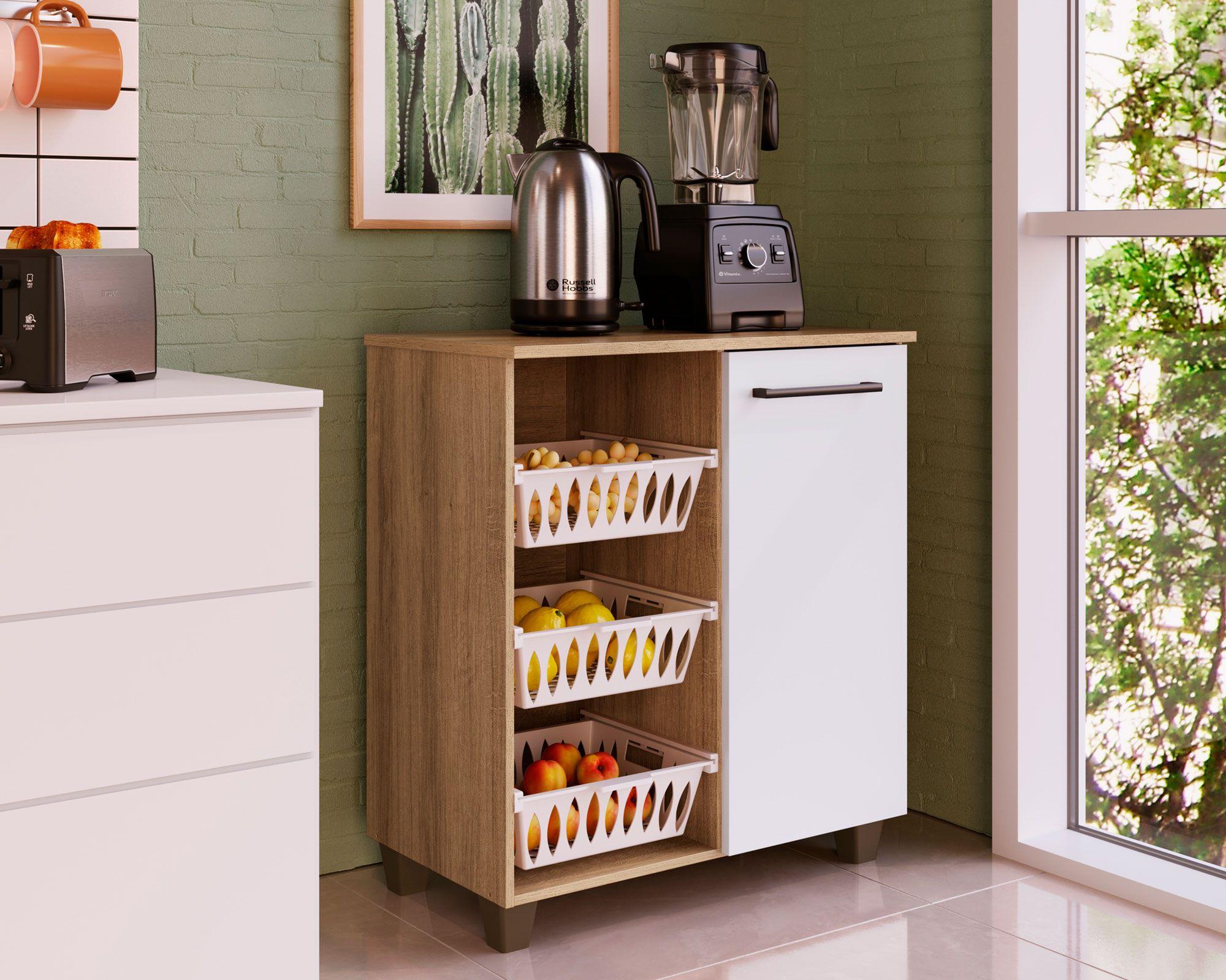 Mueble auxiliar frutero 1 puerta miel/blanco-3
