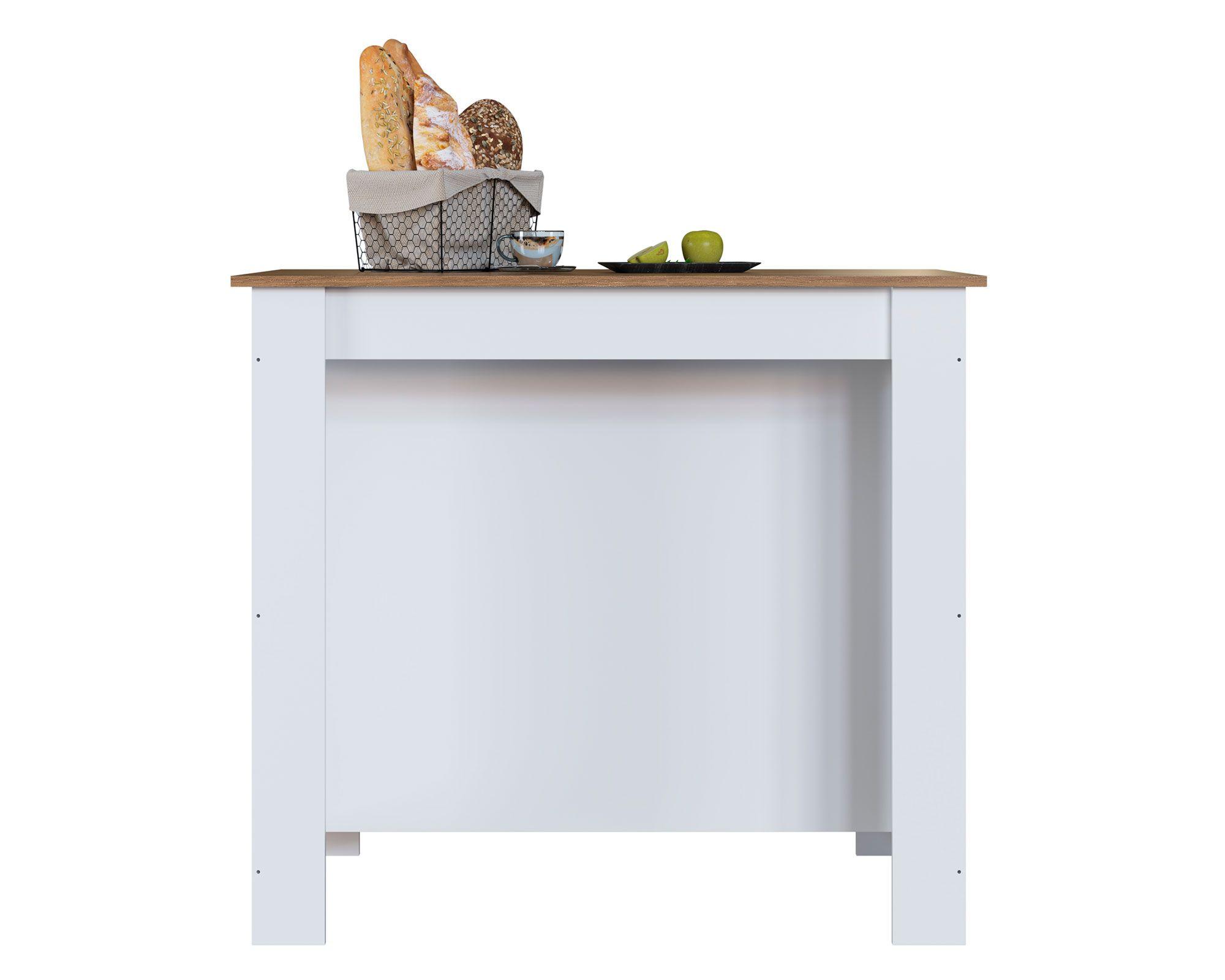 Isla cocina/comedor blanco/miel-5