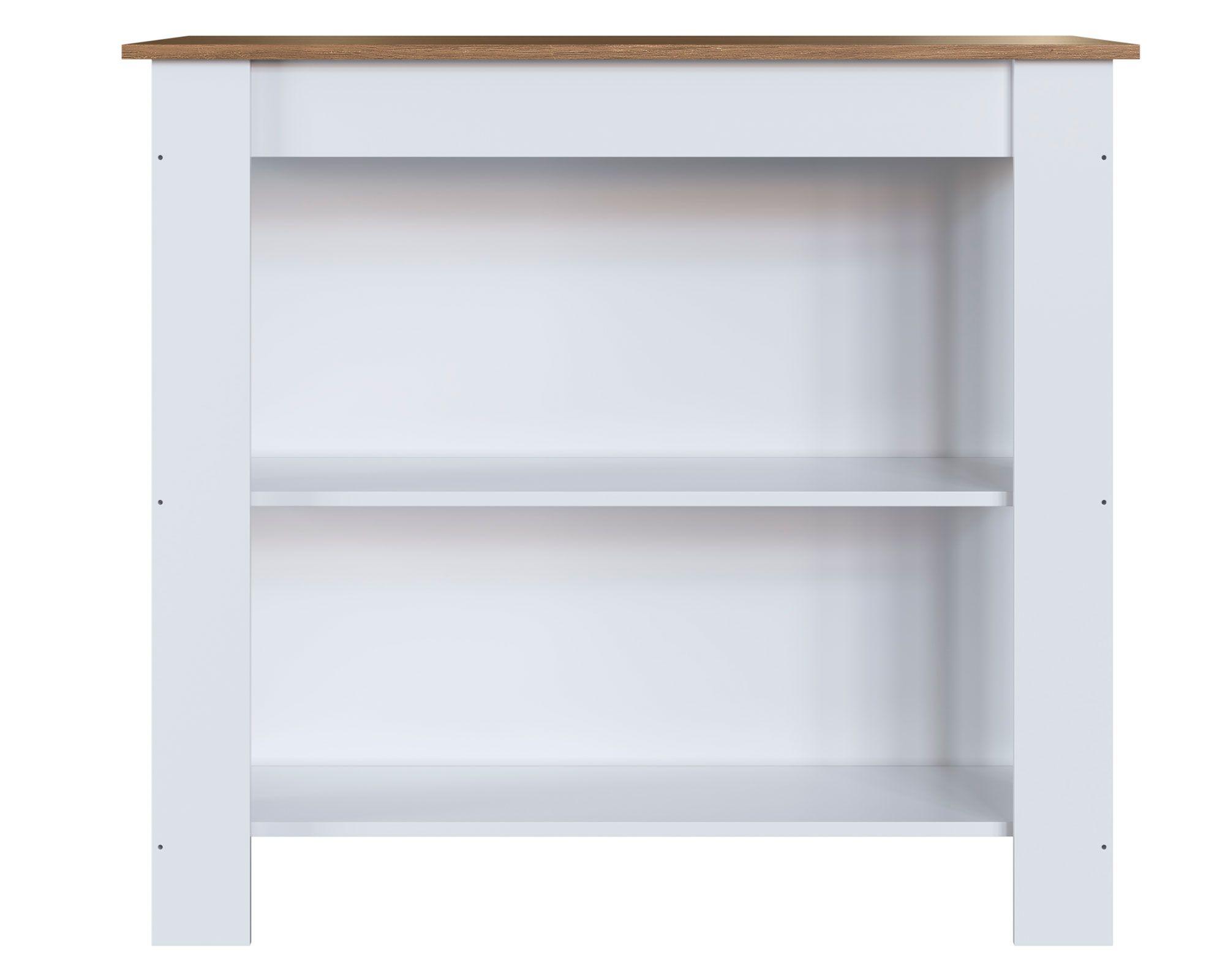 Isla cocina/comedor blanco/miel-3
