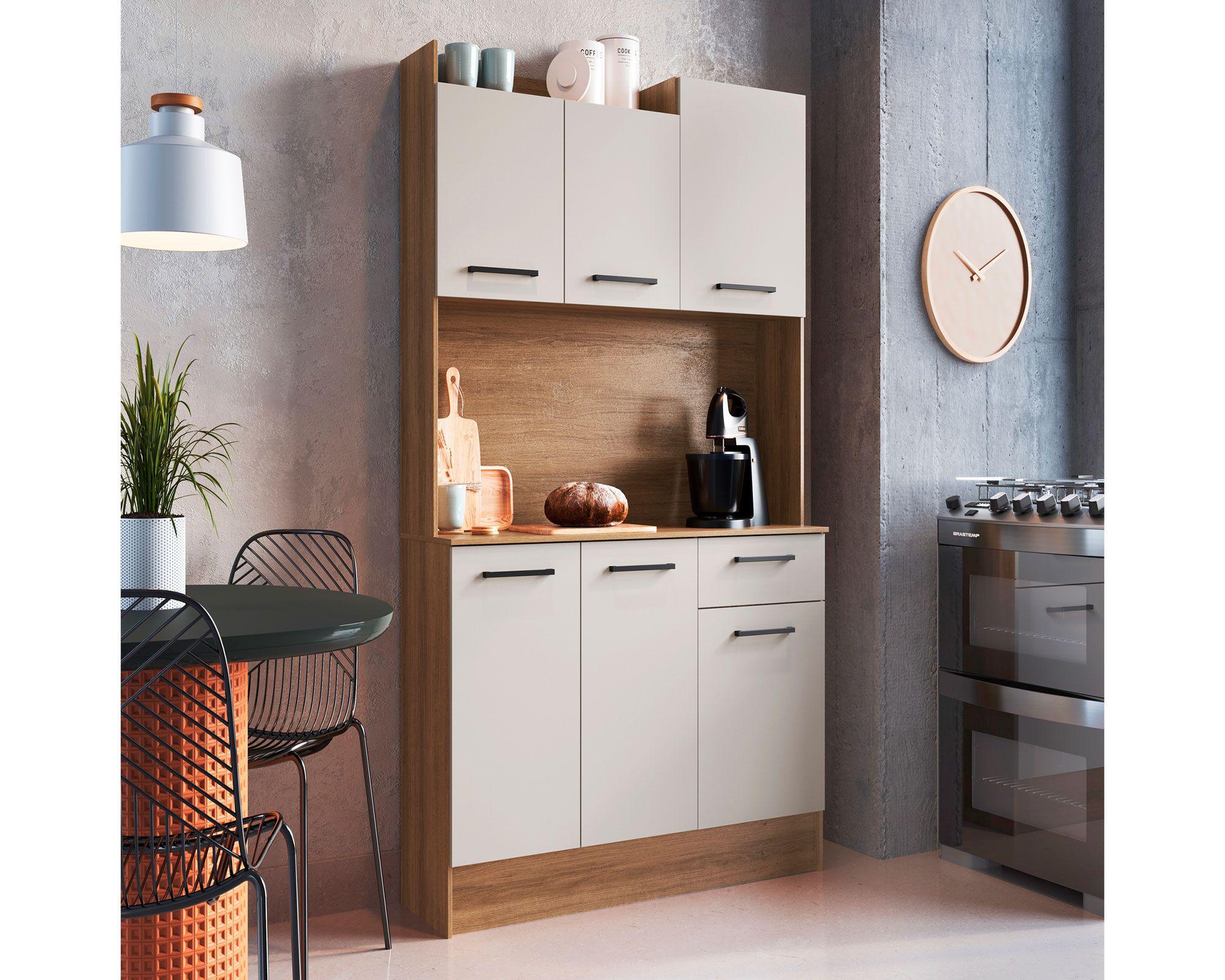 Kit Cocina 6 puertas 1 cajón miel/off white-4