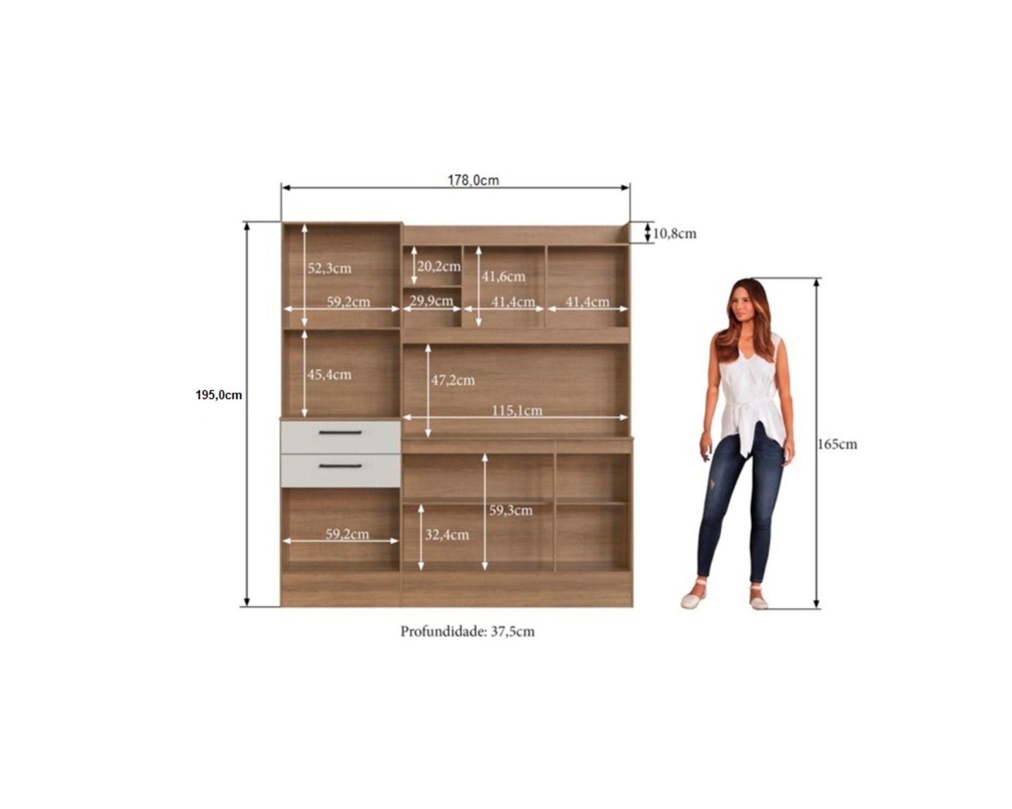 Kit Cocina 6 puertas 2 cajones miel/off white-4