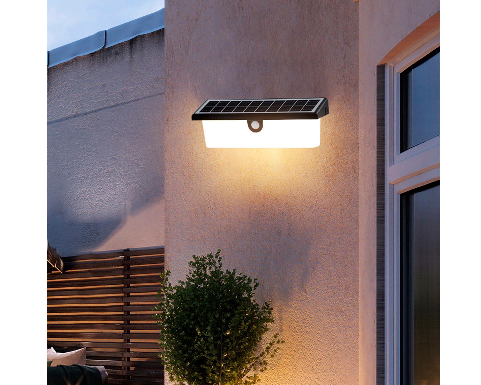 Aplique rectangular 100 lúmenes solar contra agua-2