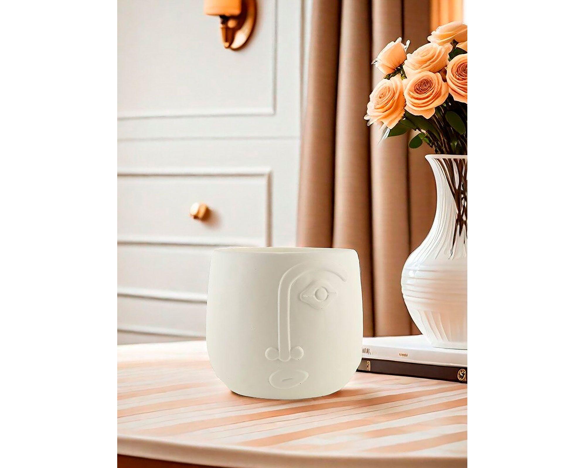 Maceta Emboss perfil blanco 17 cm-3