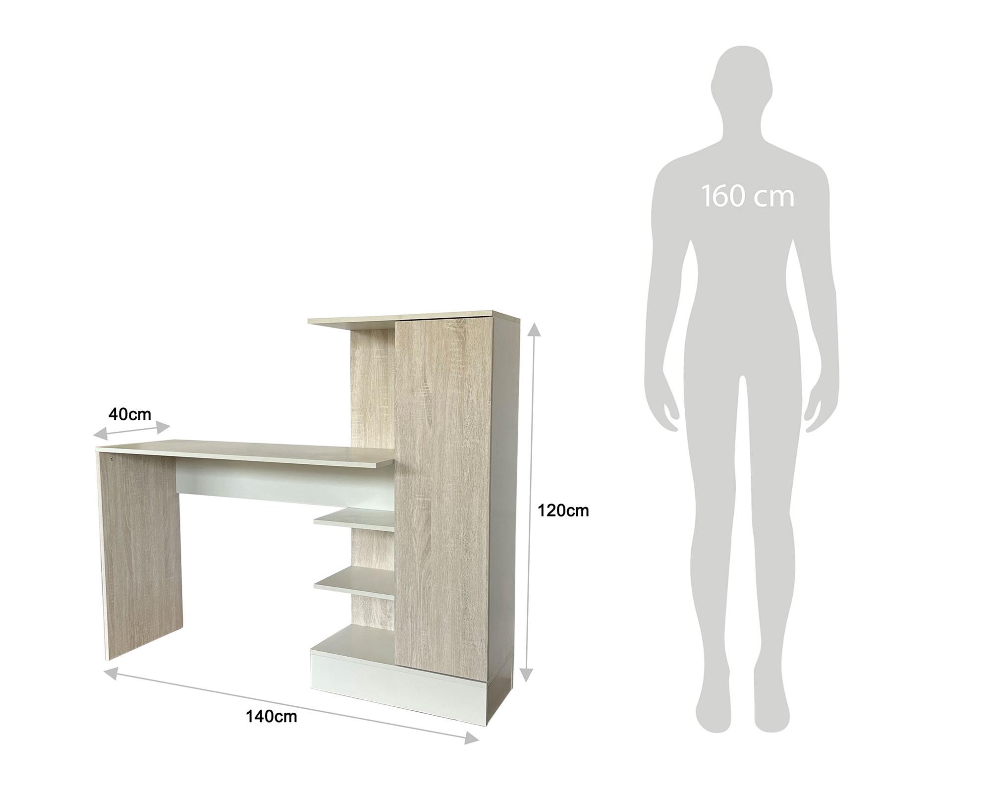 Centro trabajo Amulio natural/blanco 1 puerta-5