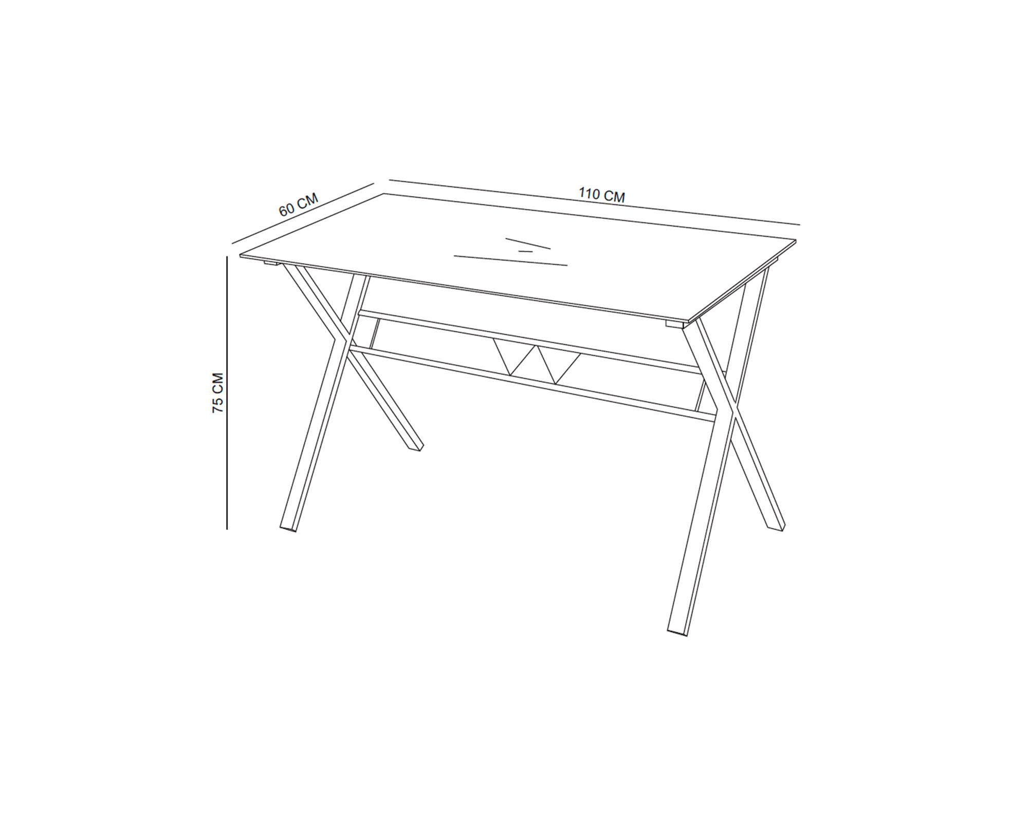 Escritorio negro 75x110x60 cm-6