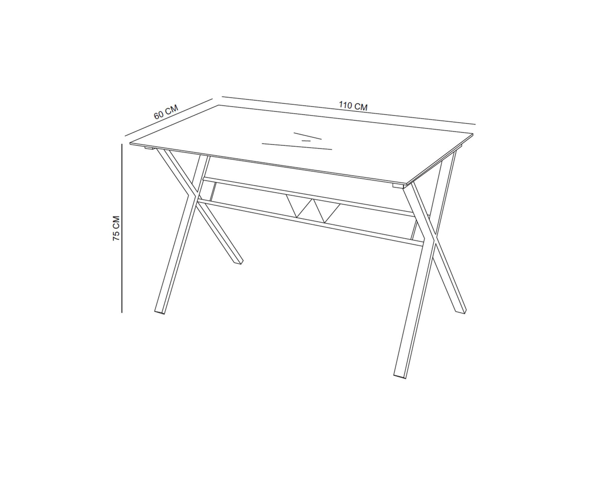 Escritorio blanco 75x110x60 cm-6