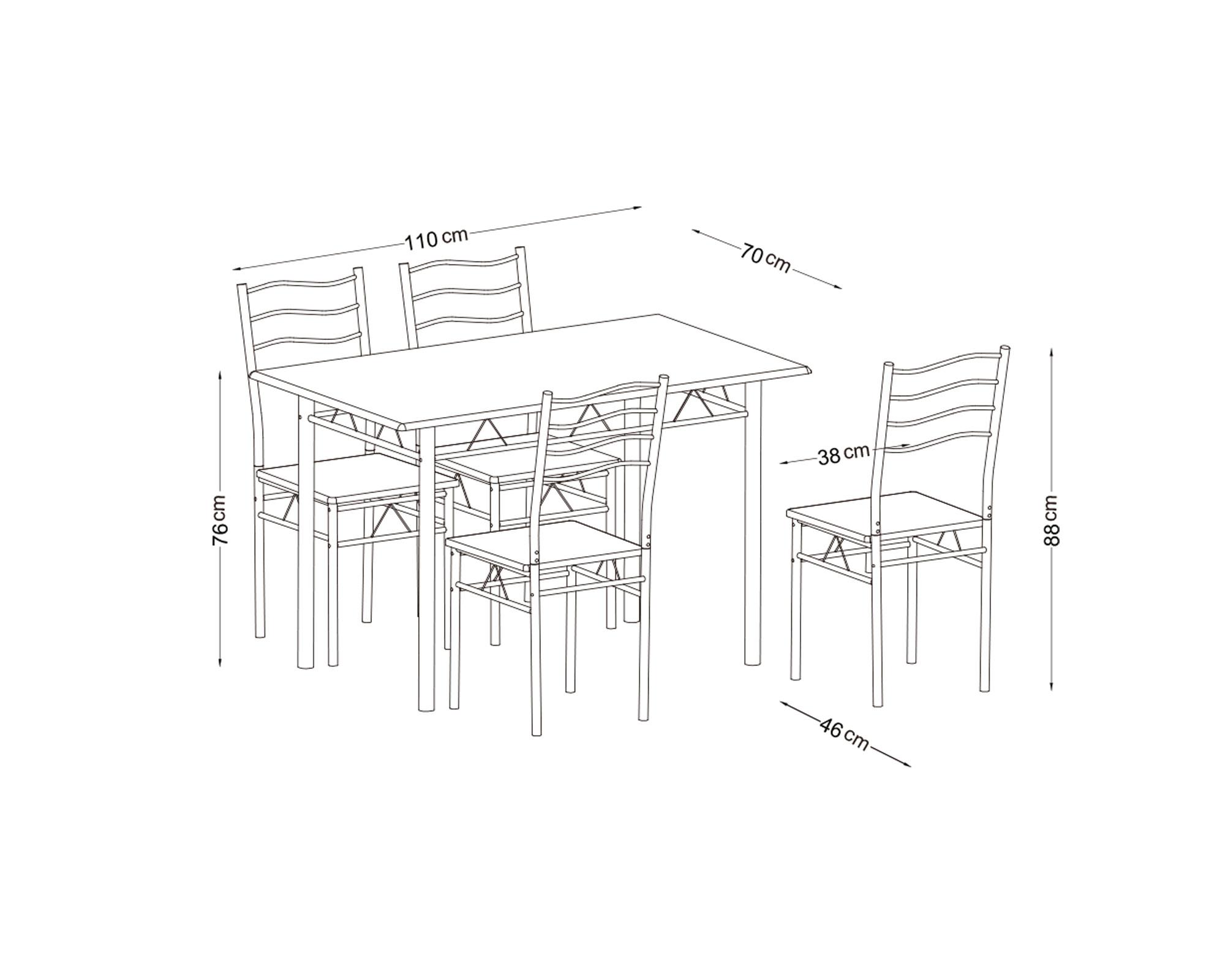 Comedor 4 sillas Barry natural/blanco-7